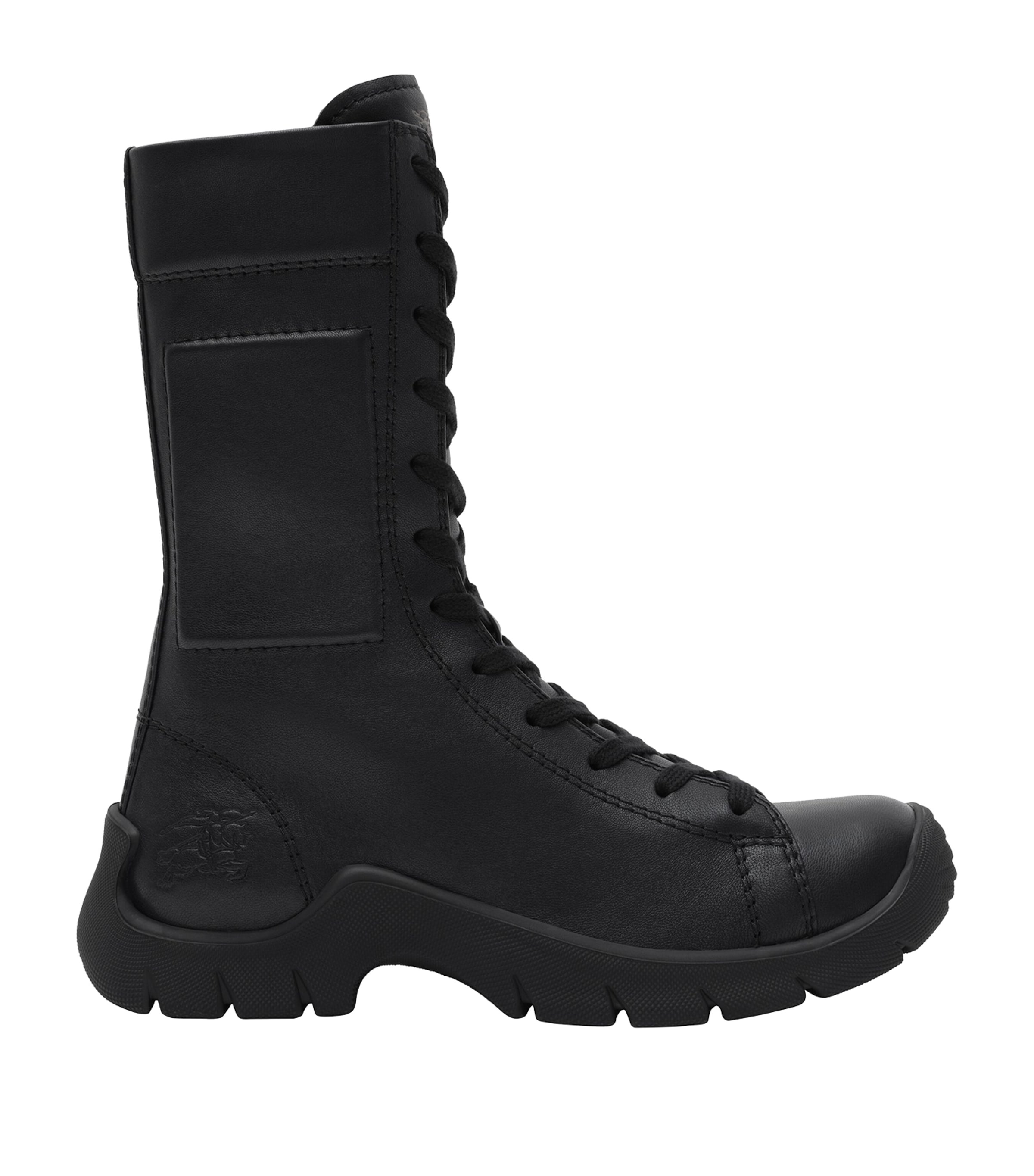 Burberry Leather Tone Lace-Up Boots Black Image 1