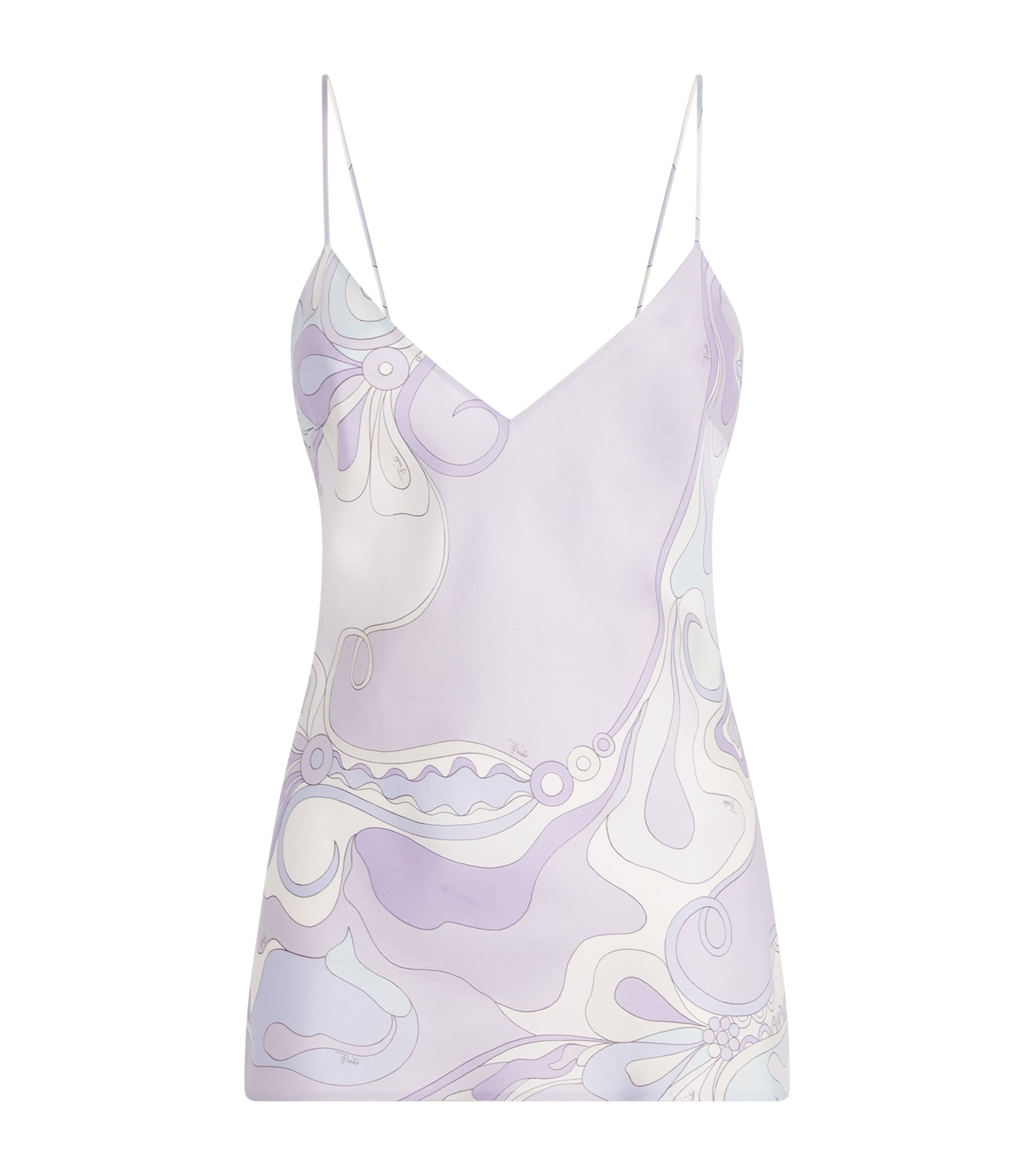Pucci Silk Orchidee Cami Top In White