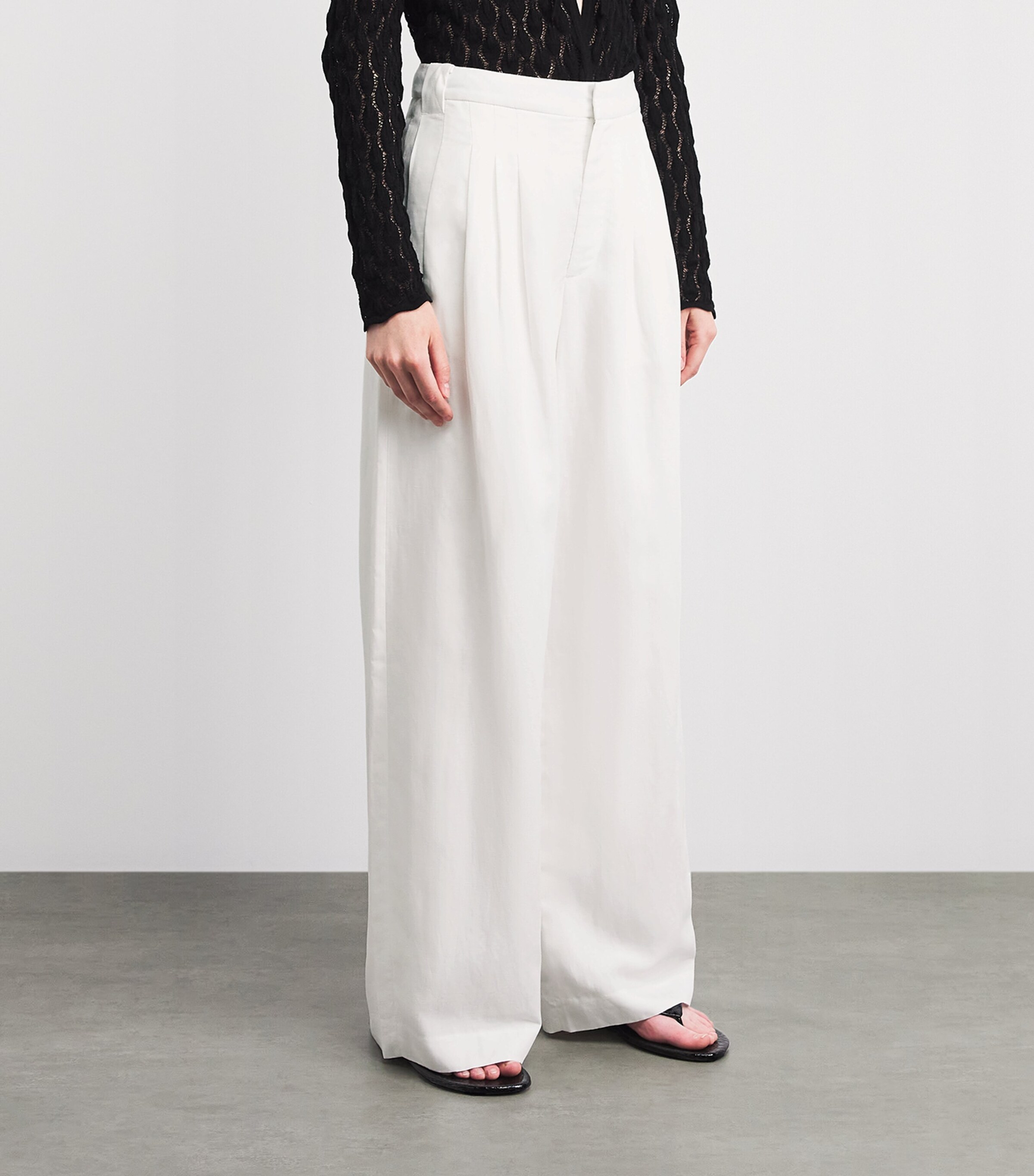 Rag & Bone Womens Chappell Wide-Leg Trousers White Image 4