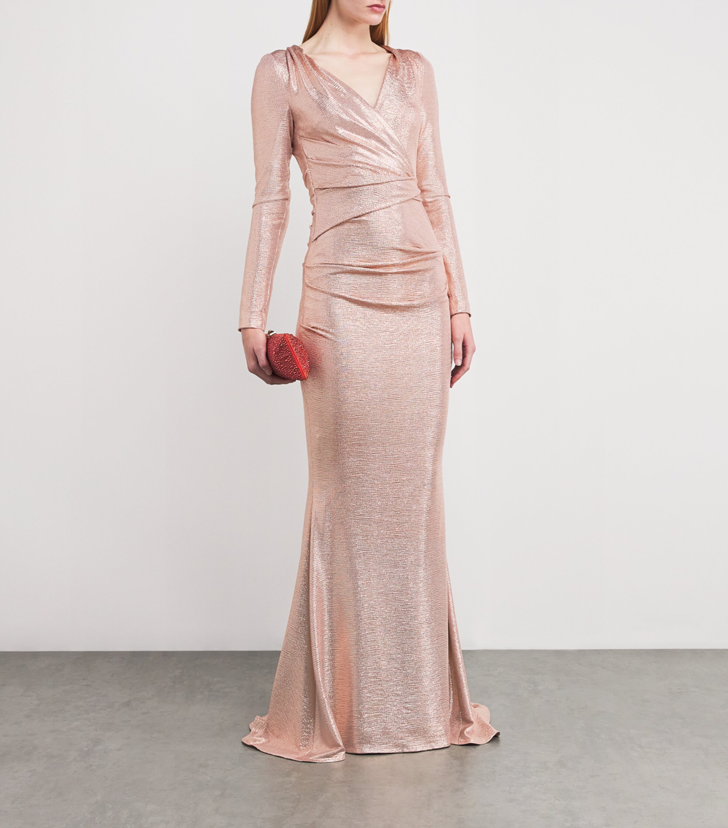 talbot runhof pink dress $1675 Talbot Runhof Women's Pink Draped Ruched Satin Cockatail Dress Size 2