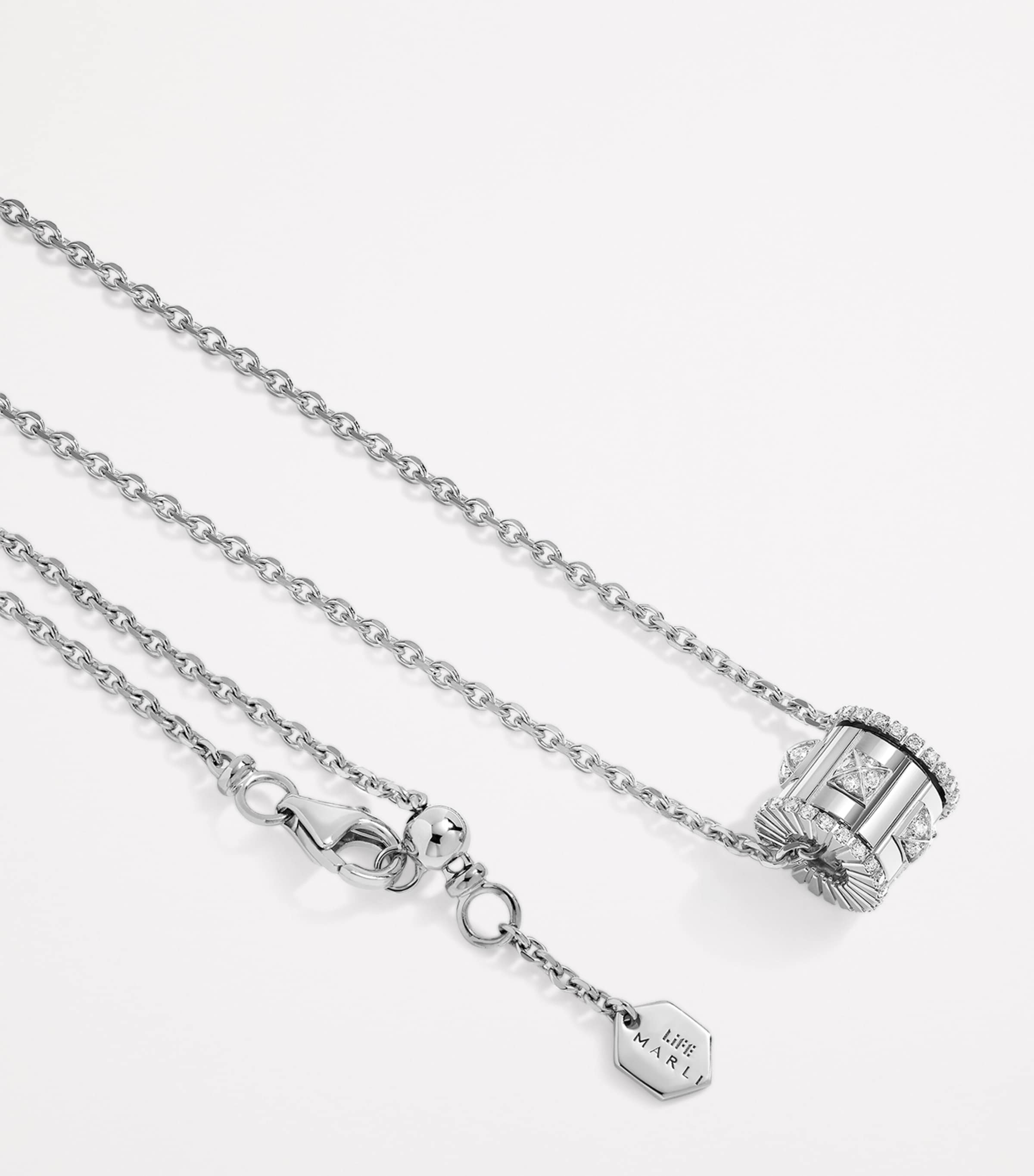 White Gold and Diamond LIFE Necklace WHITE GOLD Image 2