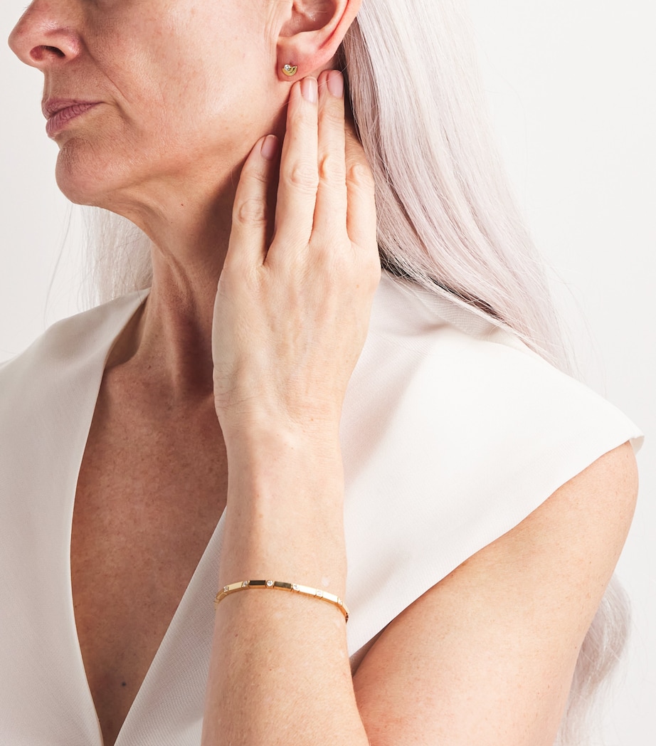 Yellow Gold and Diamond Staircase Single Stud Earring YELLOW GOLD Image 5