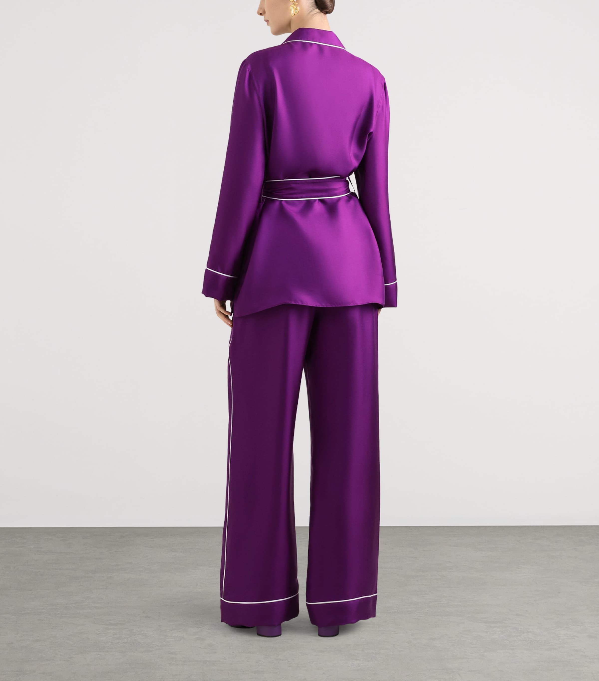 Silk Trousers F0571-PURPLE Image 3