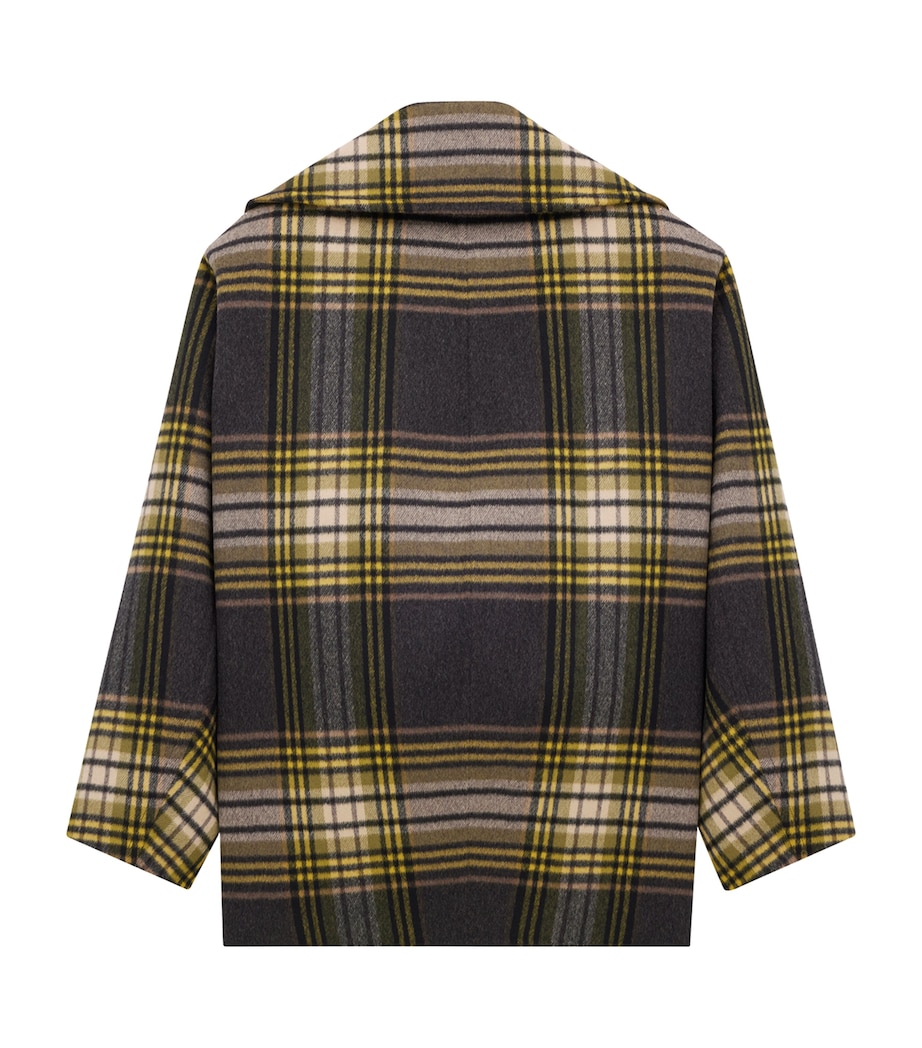 Virgin Wool Check Pea Coat 1737 Image 2