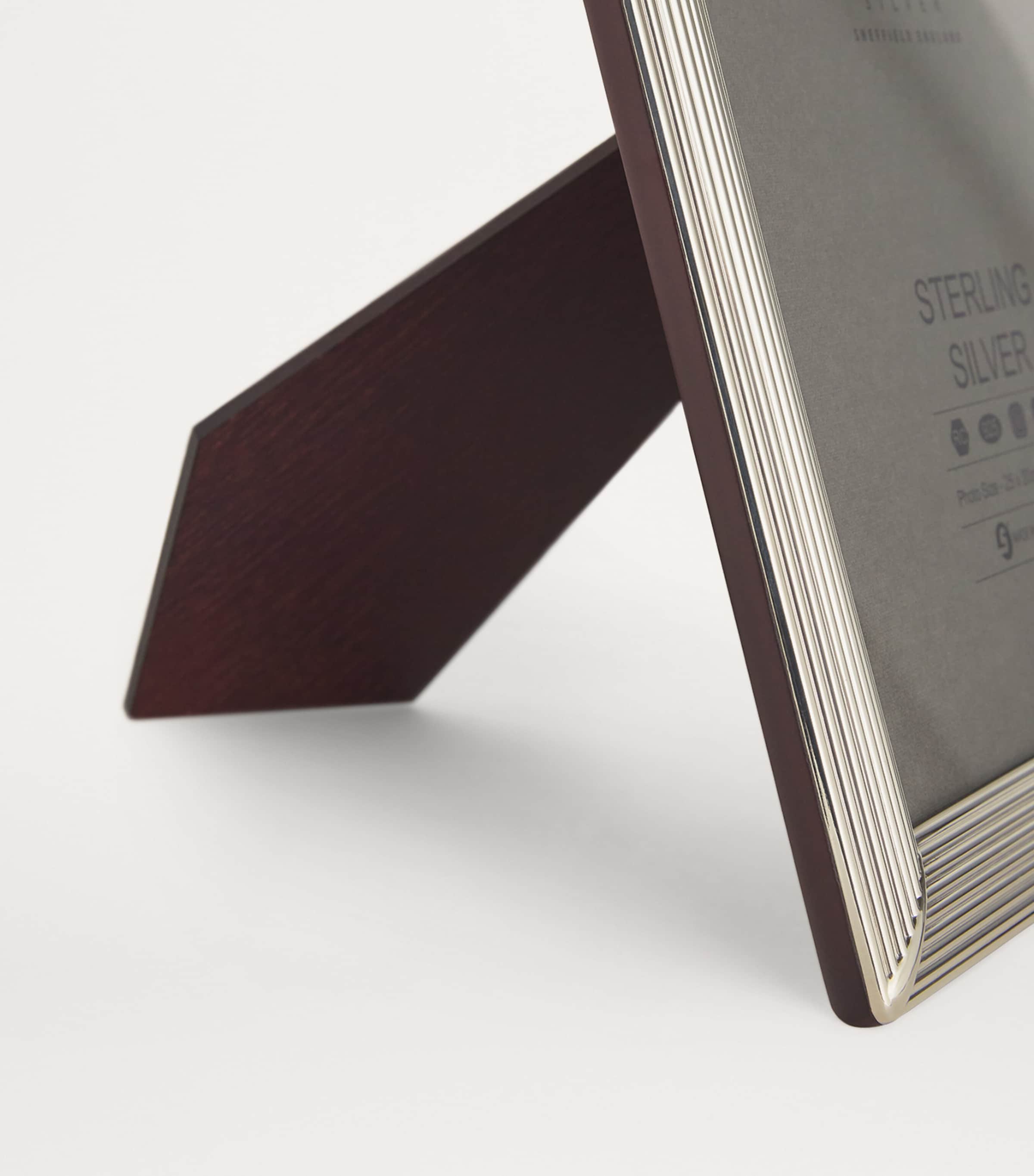 Sterling Silver Fluted Photo Frame with Wood Back (10" x 8") SILVER Image 2