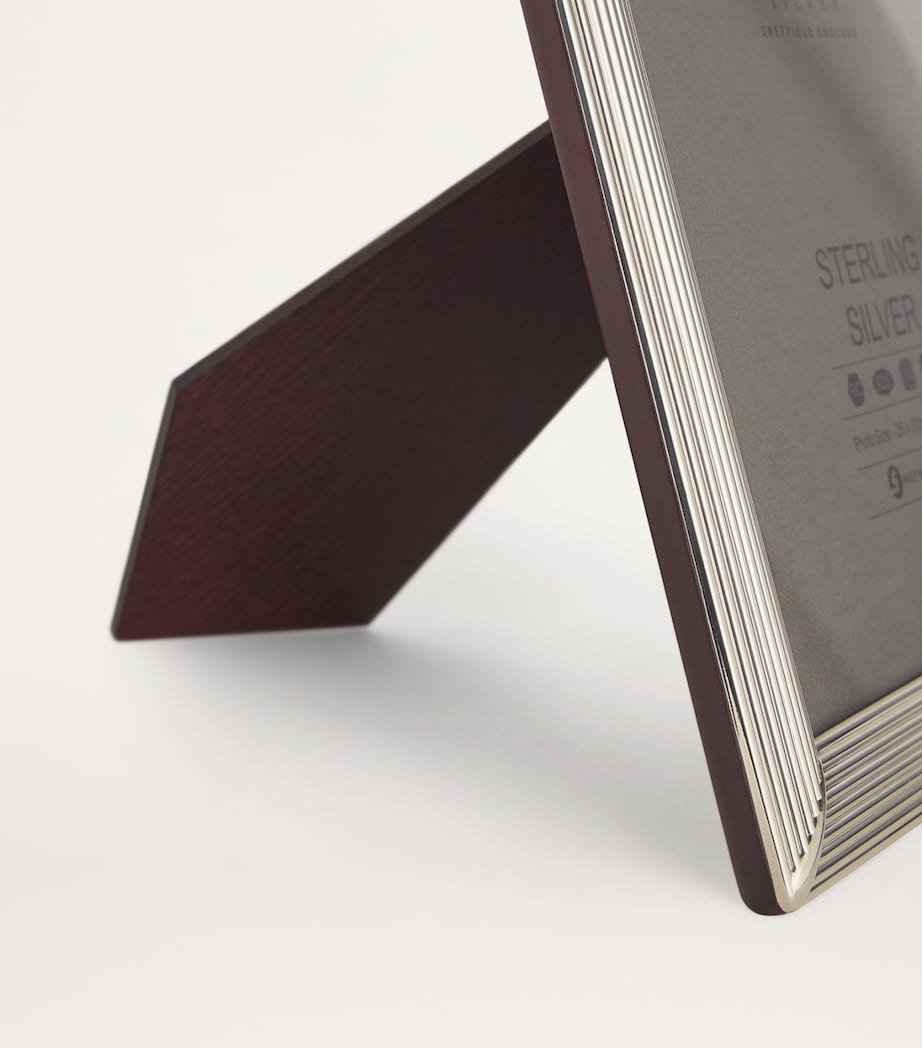 Sterling Silver Fluted Photo Frame with Wood Back (10" x 8") SILVER Image 2