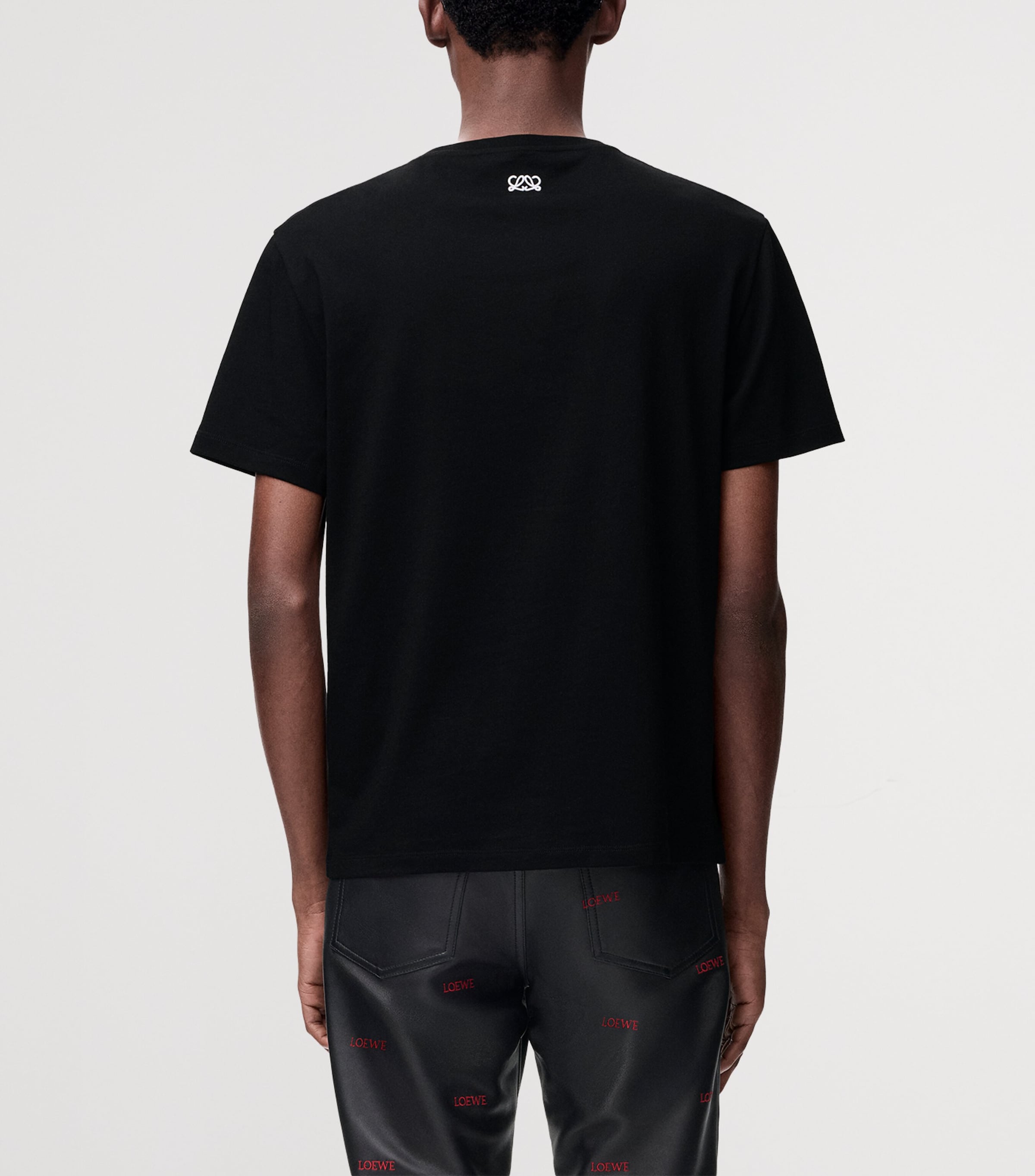 LOEWE Mens Cotton Relaxed Lion T-Shirt Black Image 4
