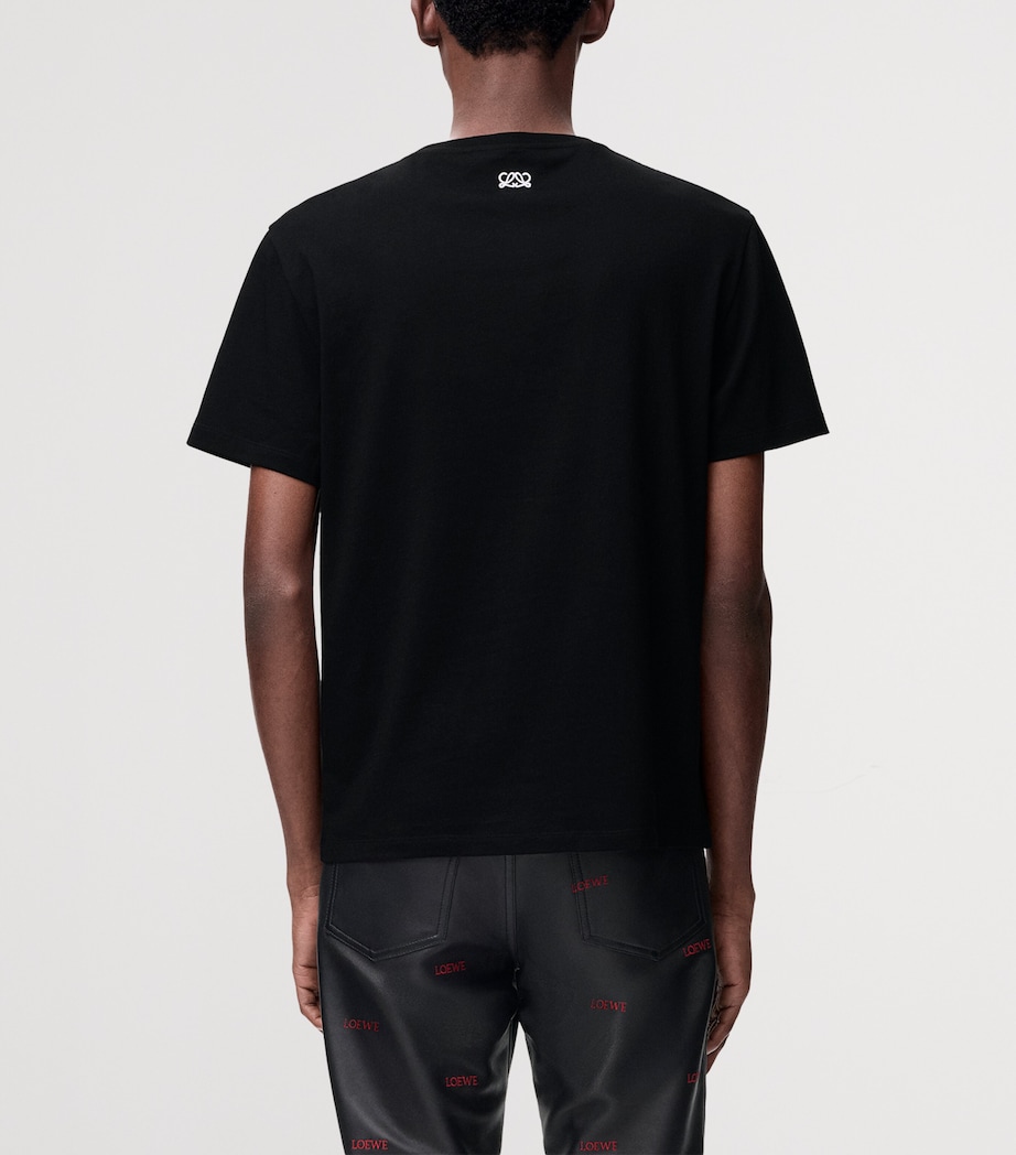 LOEWE Mens Cotton Relaxed Lion T-Shirt Black Image 4