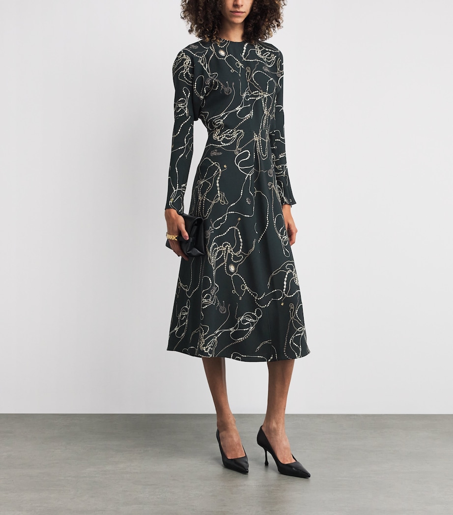 Printed Dolman Midi Dress 9453 DARK PINE Image 2