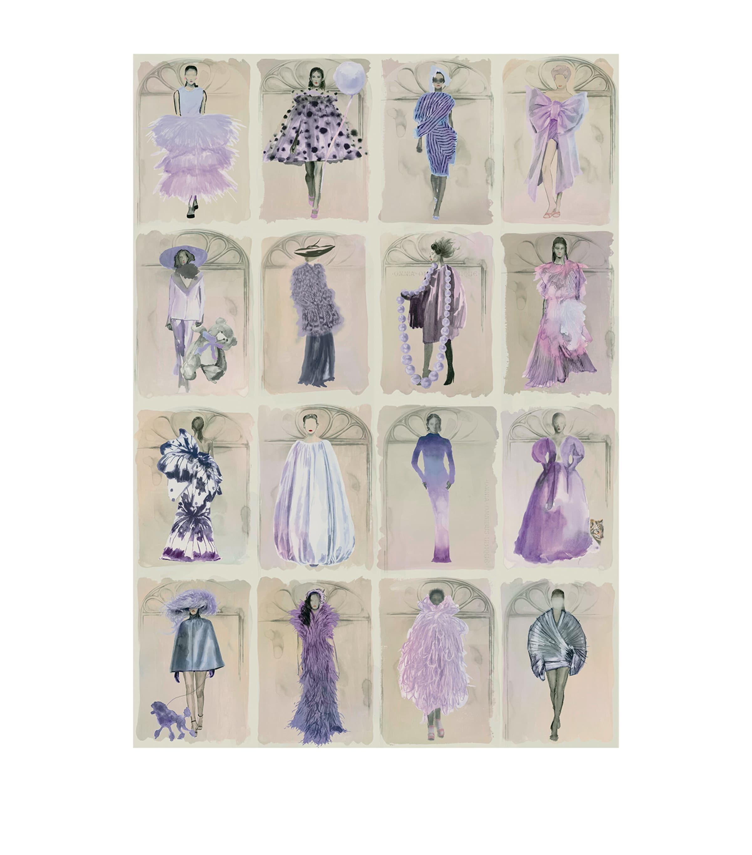 x Harrods Interior Design 175 Anniversary Edition Couture Carousel Window Wallpaper - Lavender Pearl LAVENDER PEARL Image 1