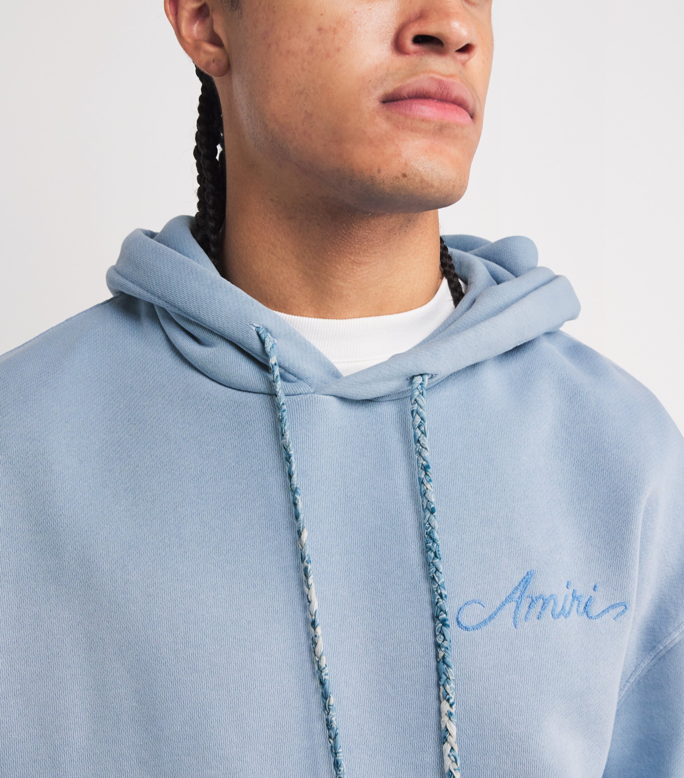 AMIRI Blue Cotton Bleach Bandana Hoodie | Harrods US
