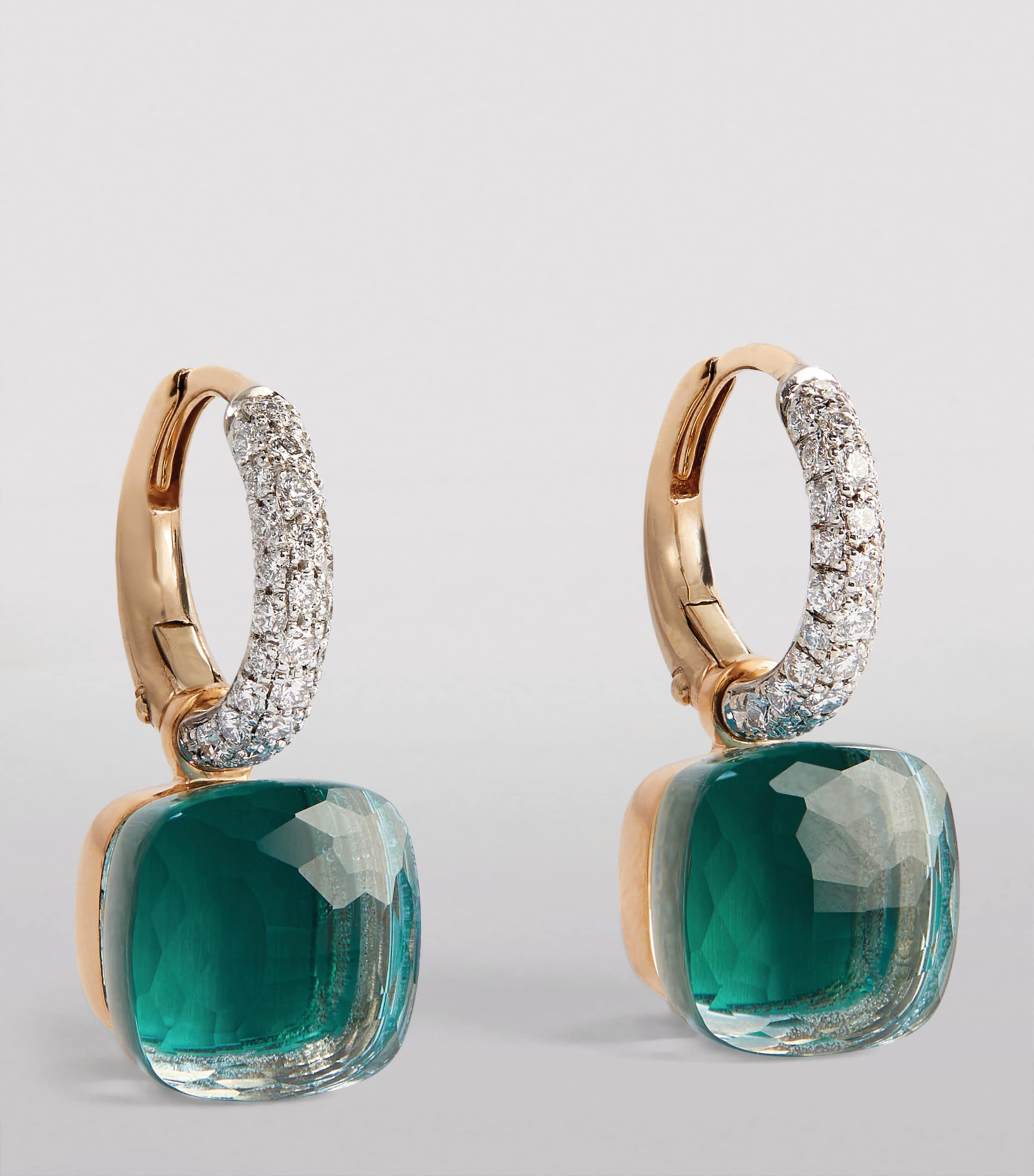 White Gold, Diamond, Blue Topaz and Agate Nudo Classic Drop Earrings B0YAV Image 2