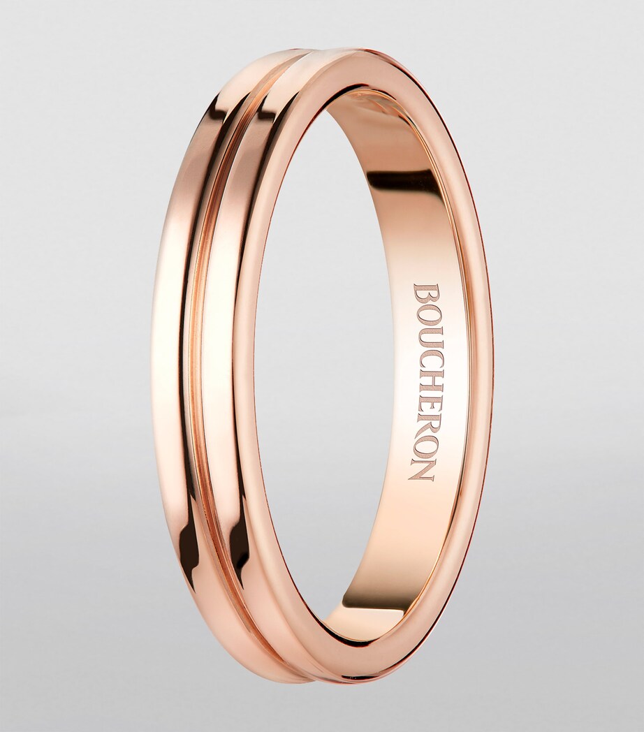Rose Gold Quatre Godron Wedding Band Image 3