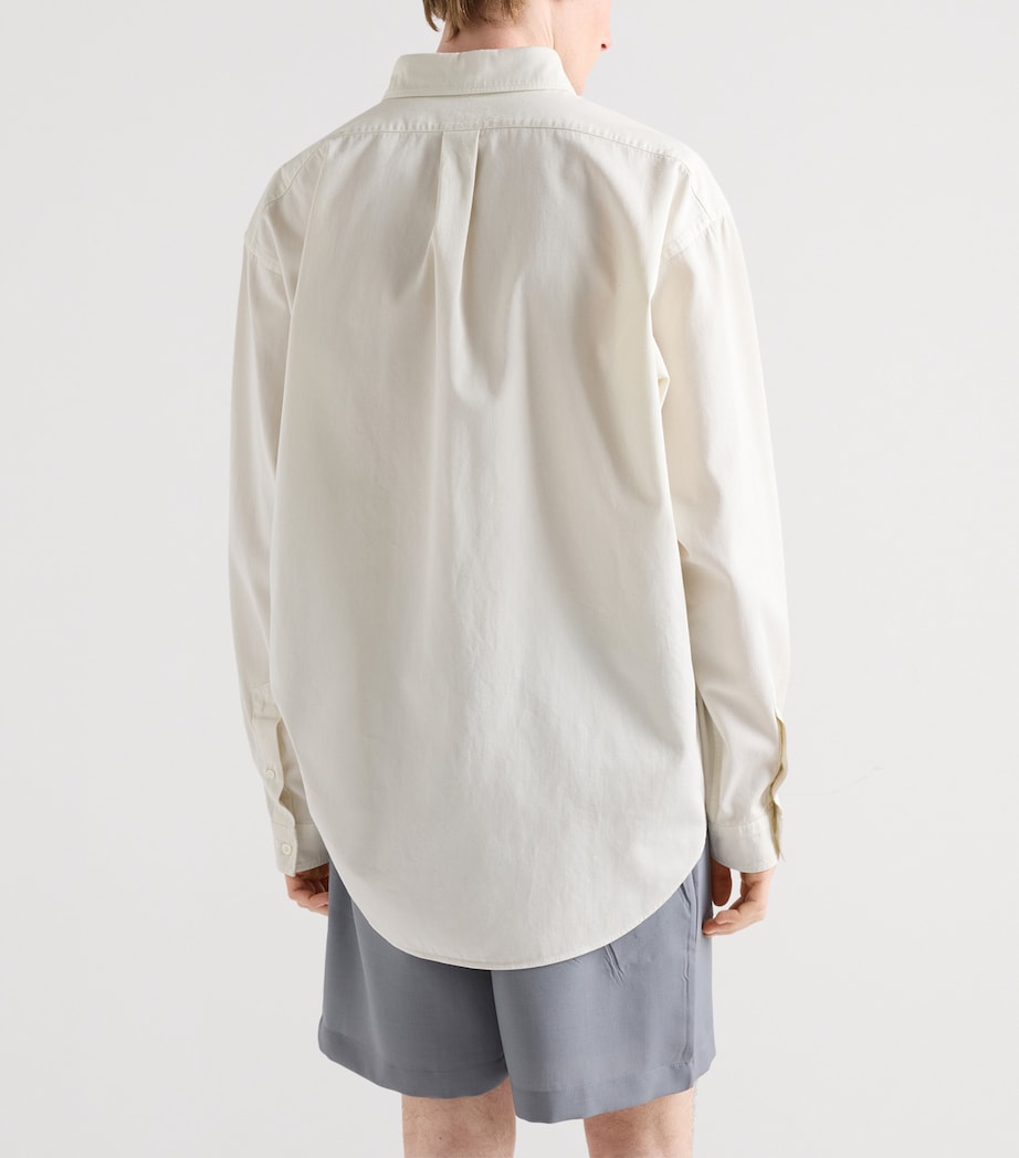 Prada Mens Cotton Logo Shirt Neutral Image 4