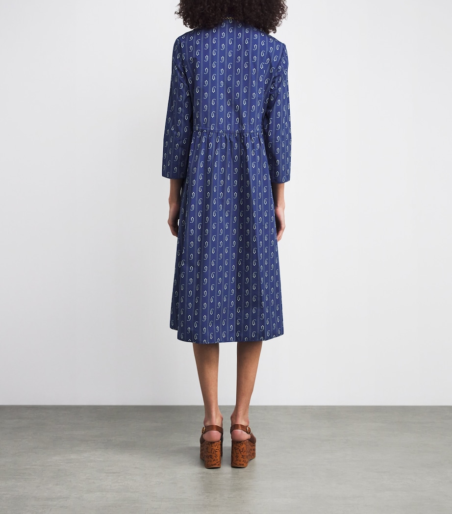 Cotton Paisley Midi Shirt Dress 401 BLUE PAISLEY Image 3