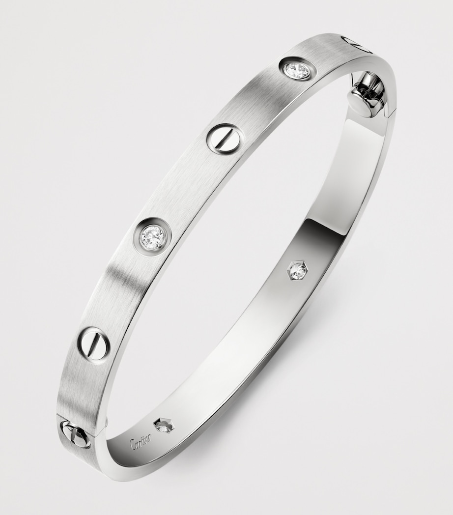 Medium White Gold and Diamond LOVE Bracelet WHITE GOLD Image 2