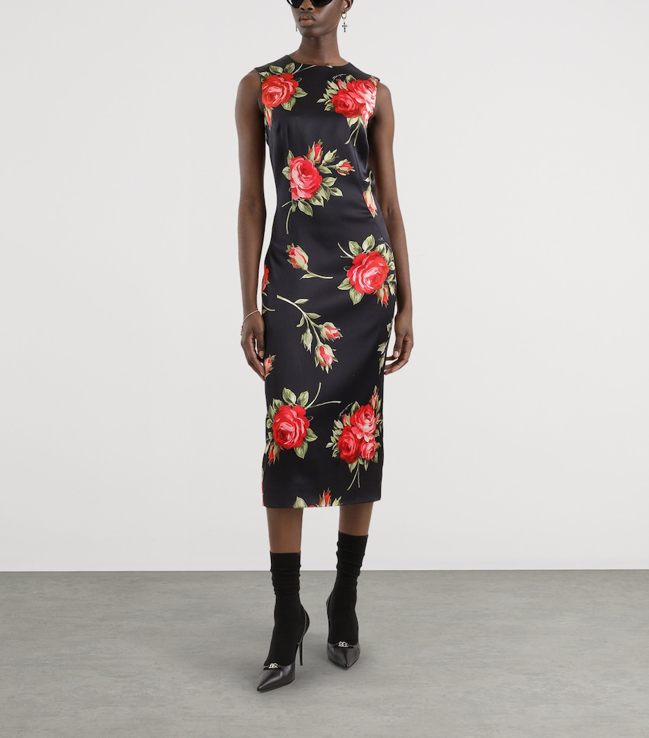 Dolce&Gabbana Womens Floral Sleeveless Midi Dress Bouq Image 2