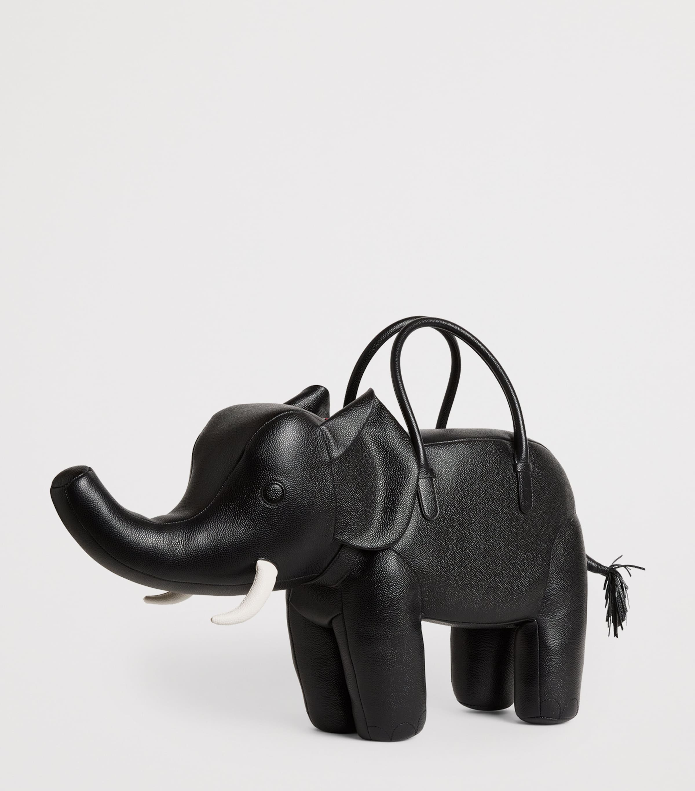 Thom Browne Leather Elephant Top-Handle Bag Black Image 3