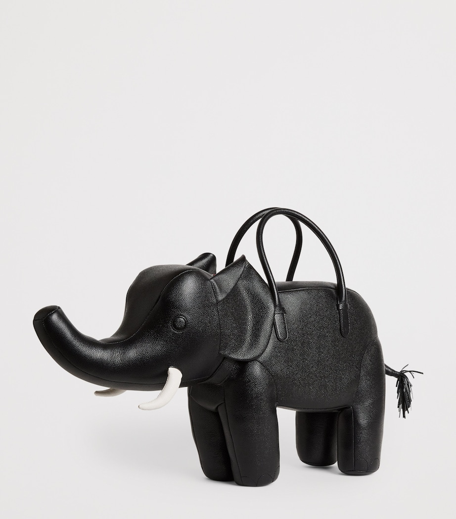 Leather Elephant Top-Handle Bag BLACK Image 3