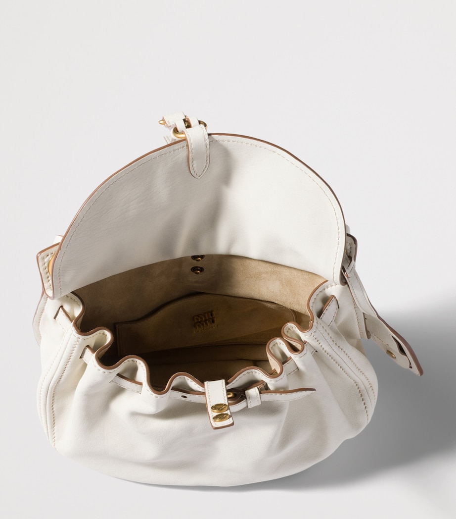 Miu Miu Small Leather Rendez-Vous Shoulder Bag Neutral Image 6