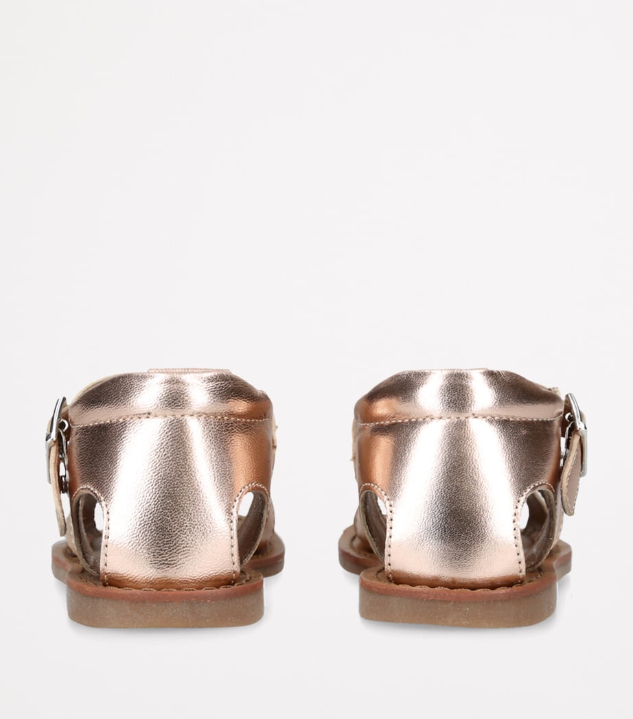 papouelli Leather Tassie Sandals Bronze Image 2
