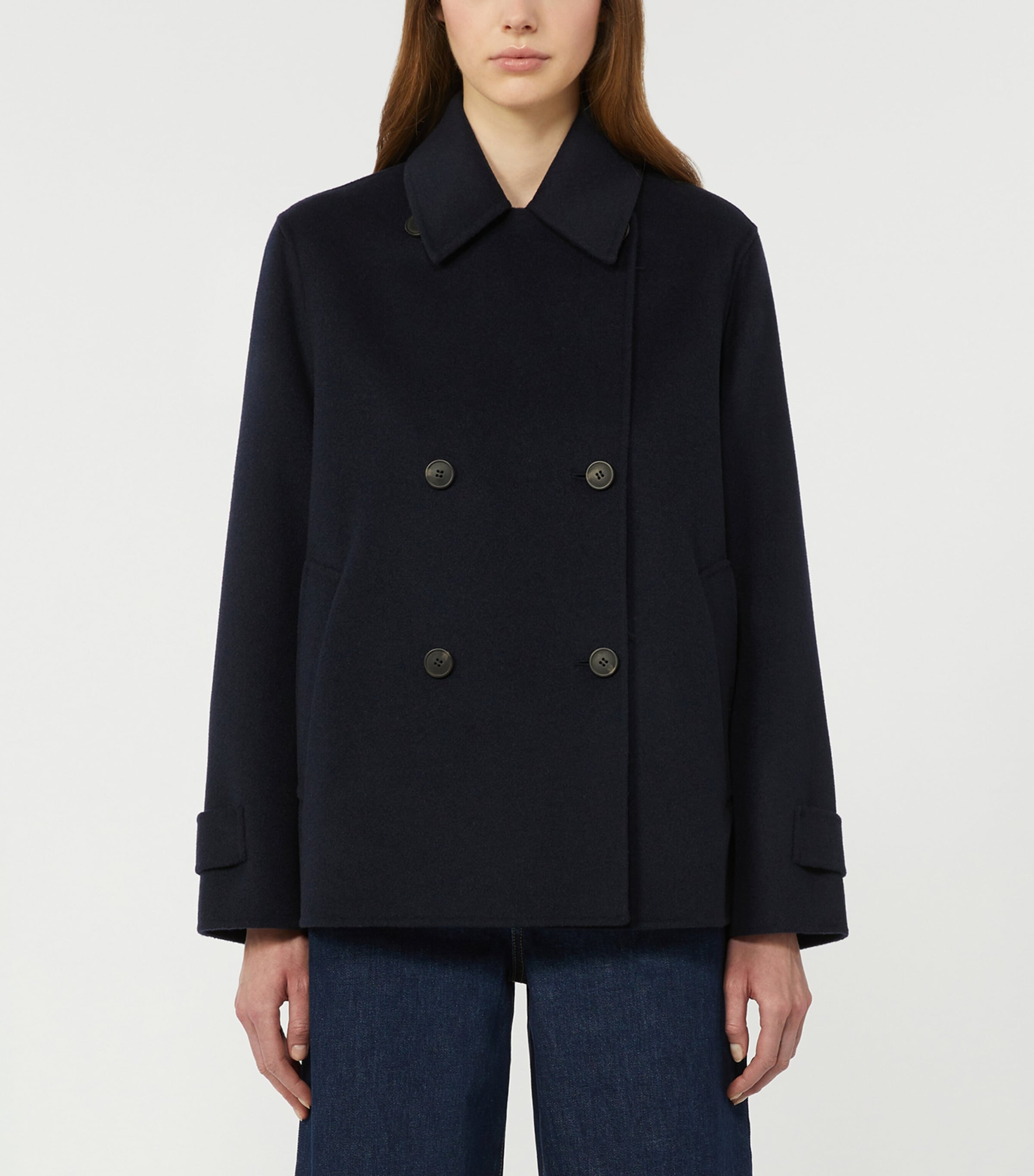 Wool-Blend Double-Breasted Coat NAVY Image 2