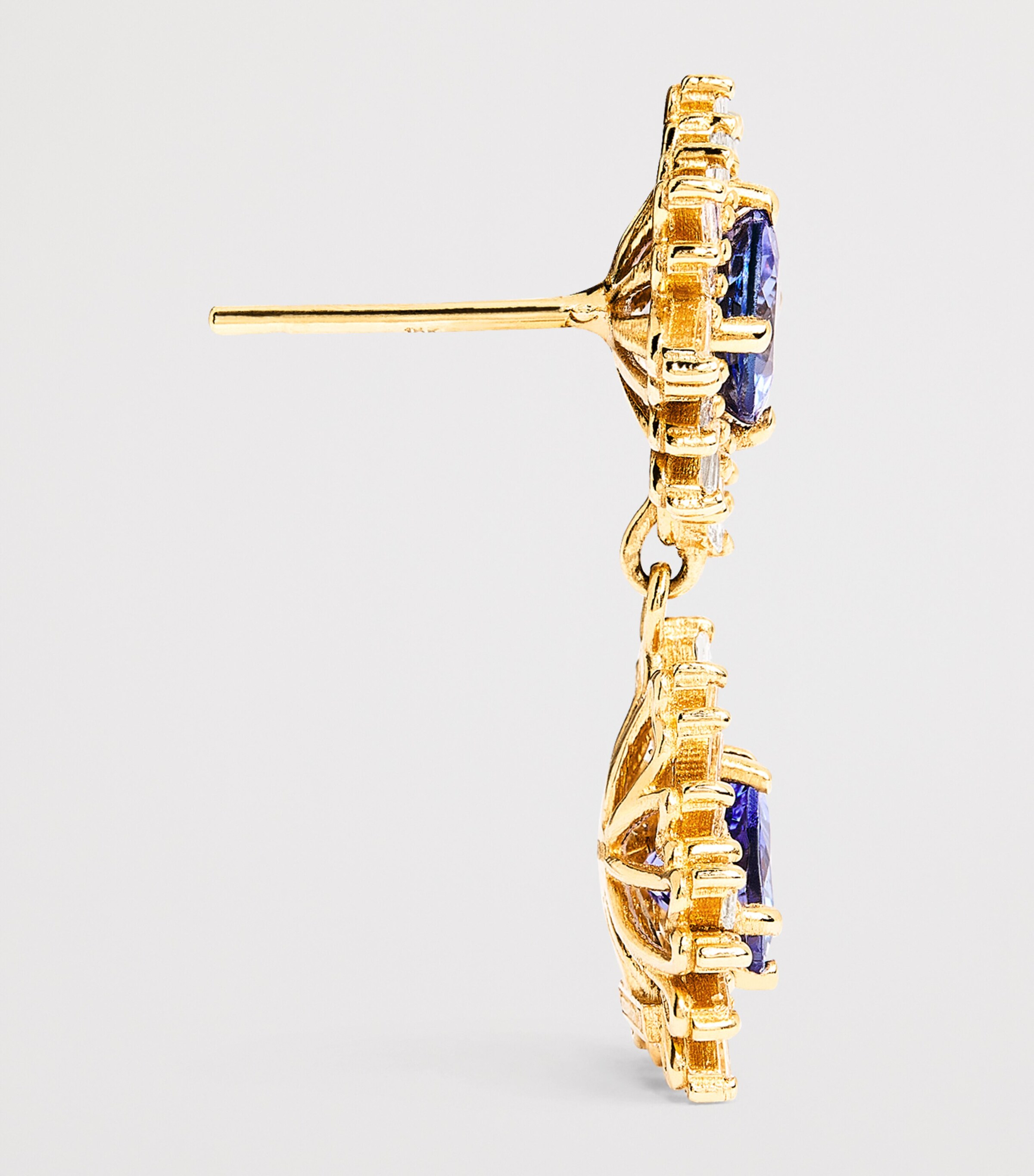 Suzanne Kalan Yellow Gold, Diamond and Blue Sapphire One of a Kind Drop Earrings Yg/bs Image 4