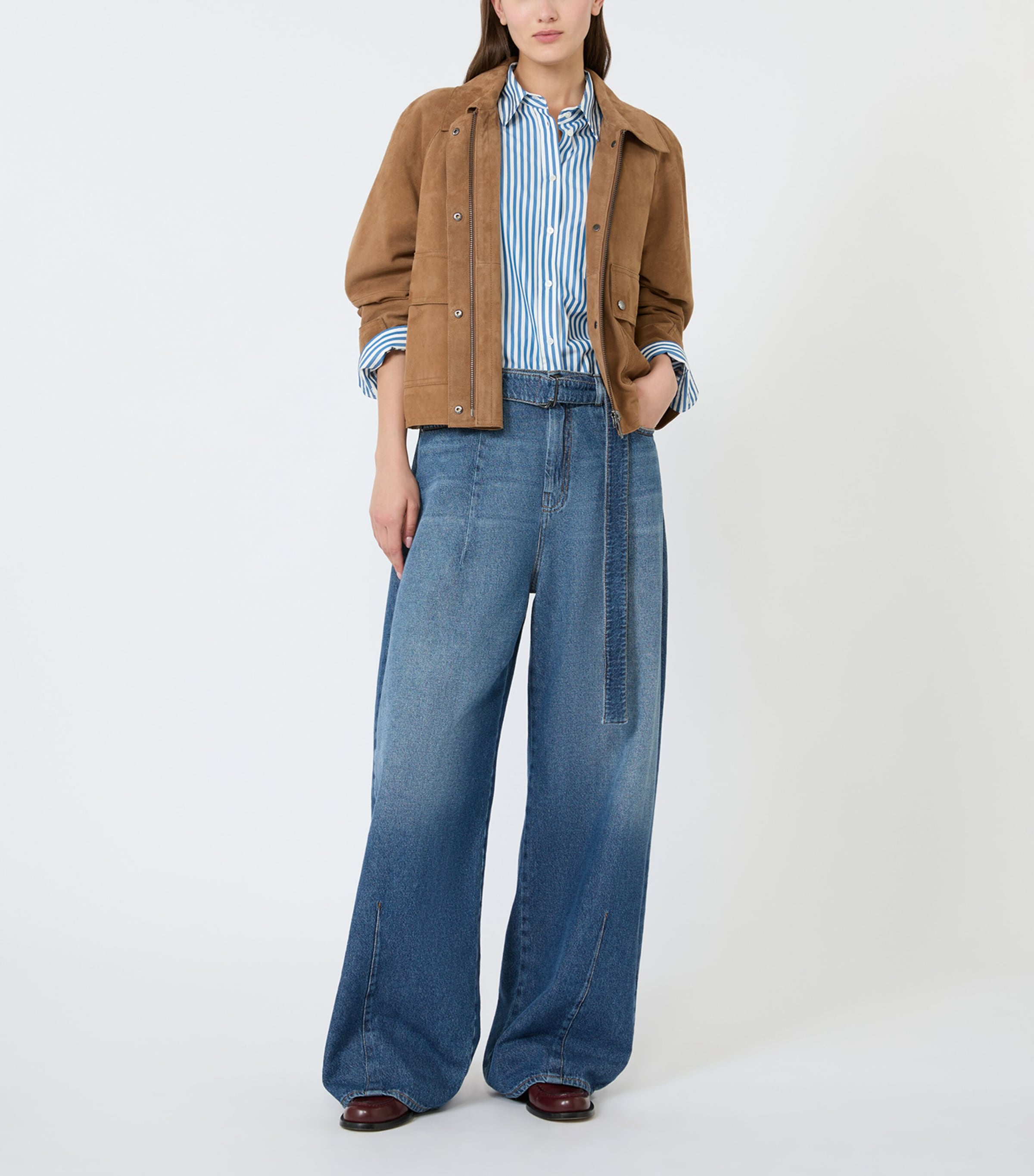 Weekend Max Mara Womens Suede Jacket Hazelnut Brown Image 4