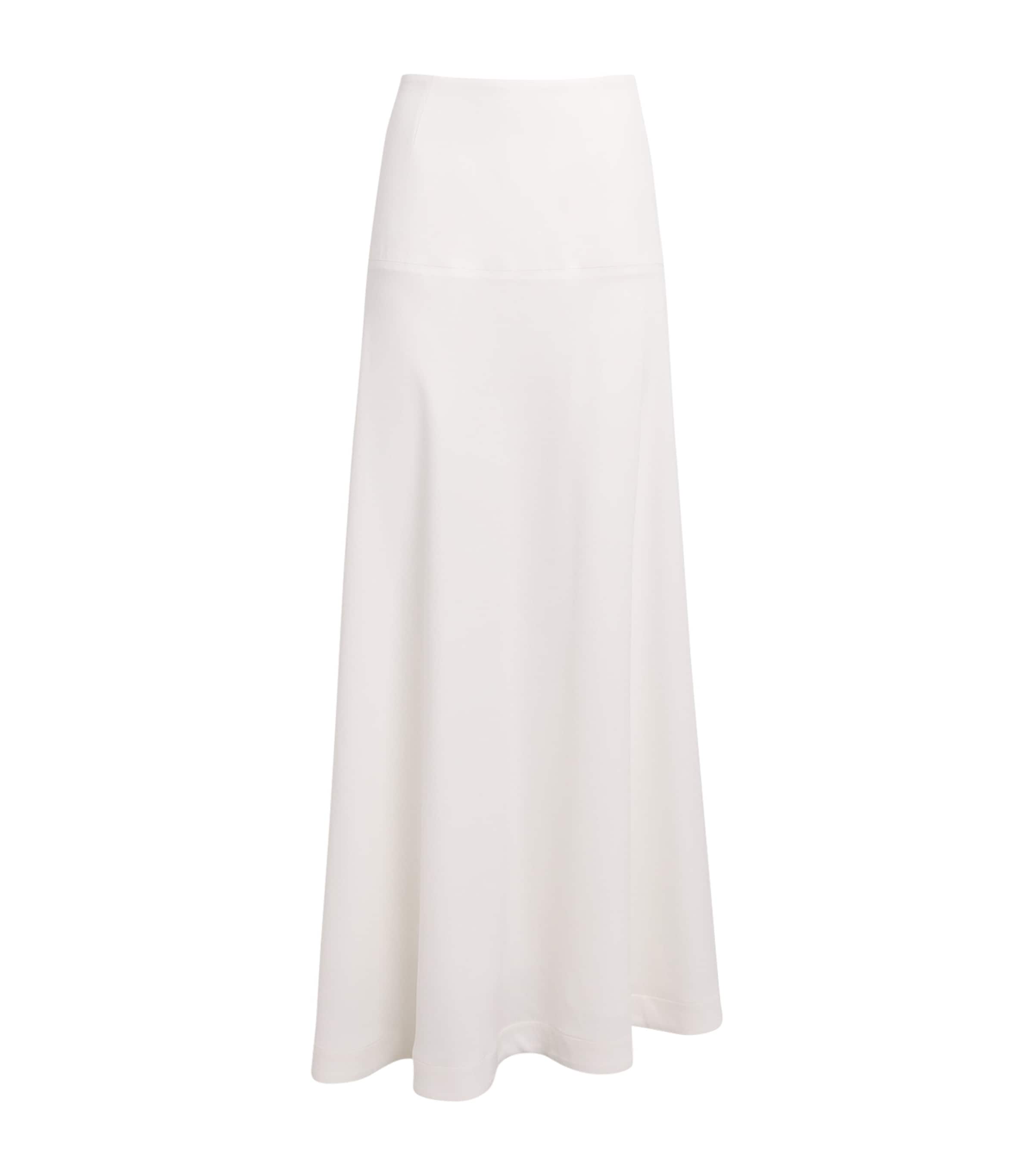 RETORI Womens Cady Half-Circle Maxi Skirt White Image 1