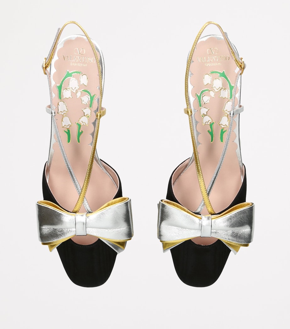 Leather-Bow Slingback Pumps 45 BLACK/COMB Image 4