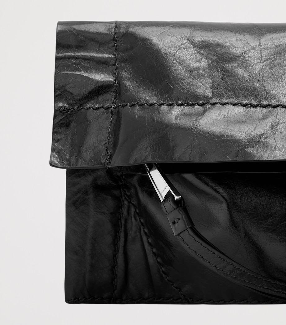 AllSaints Leather Lutece Clutch Bag Black Image 2