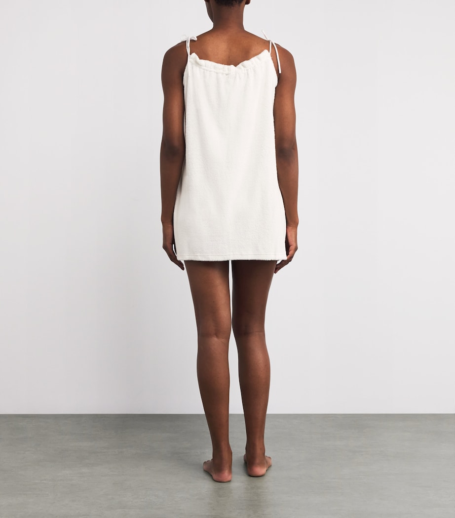 Logo Terry Towelling Mini Dress WHITE Image 3