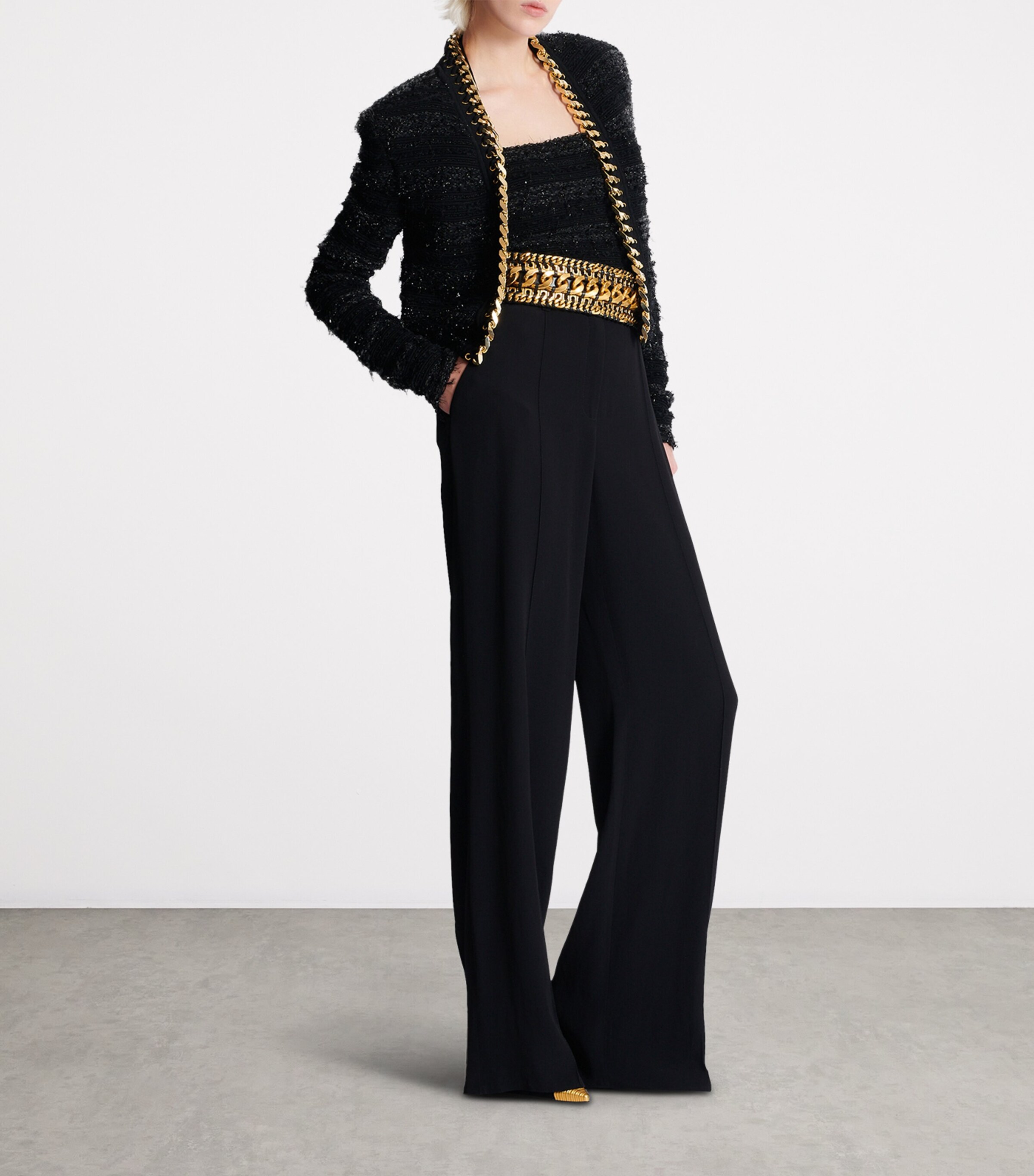 Chain-Detail Jacket EAD NOIR/OR Image 6