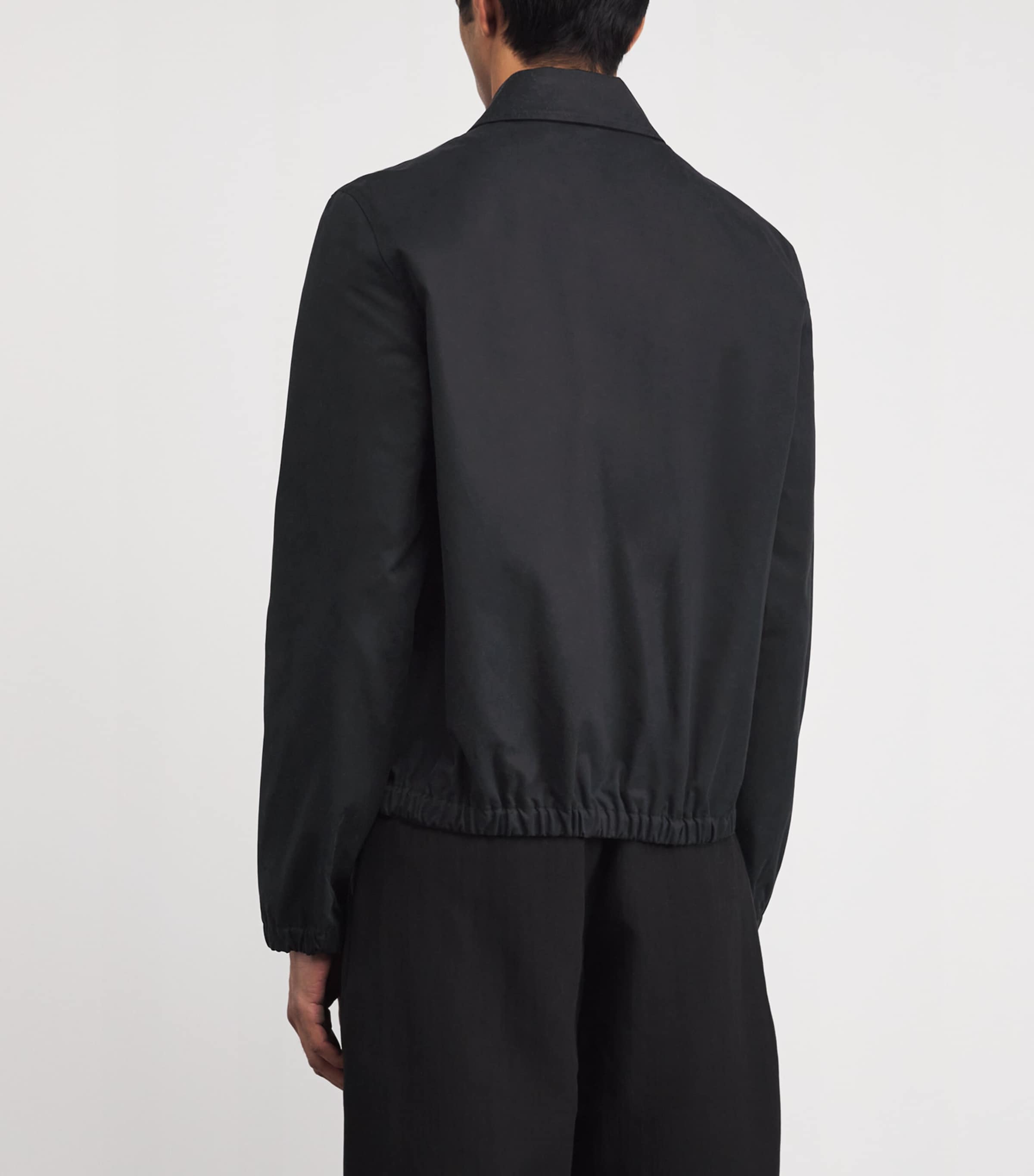 Cotton Zip-Up Jacket 001 NOIR Image 4