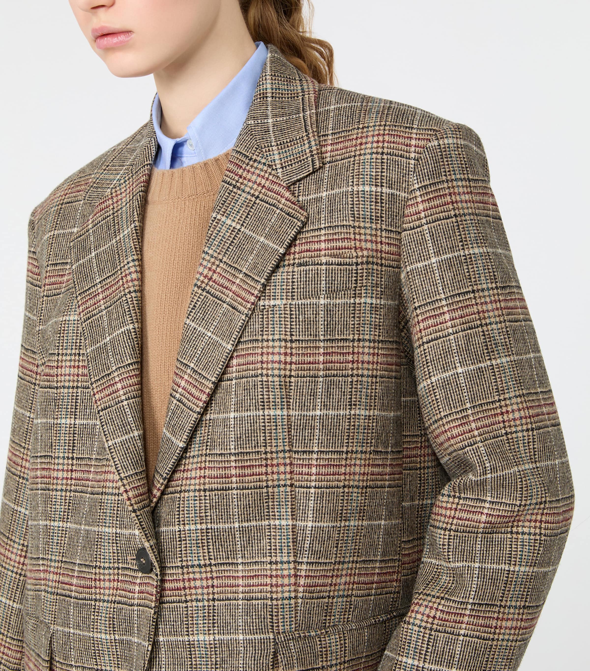 Weekend Max Mara Womens Virgin Wool-Blend Blazer Camel Image 6