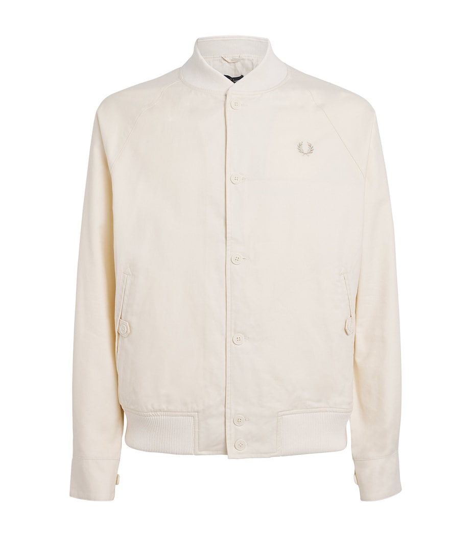 Cotton-Blend Twill Tennis Bomber Jacket 560-ECRU Image 1