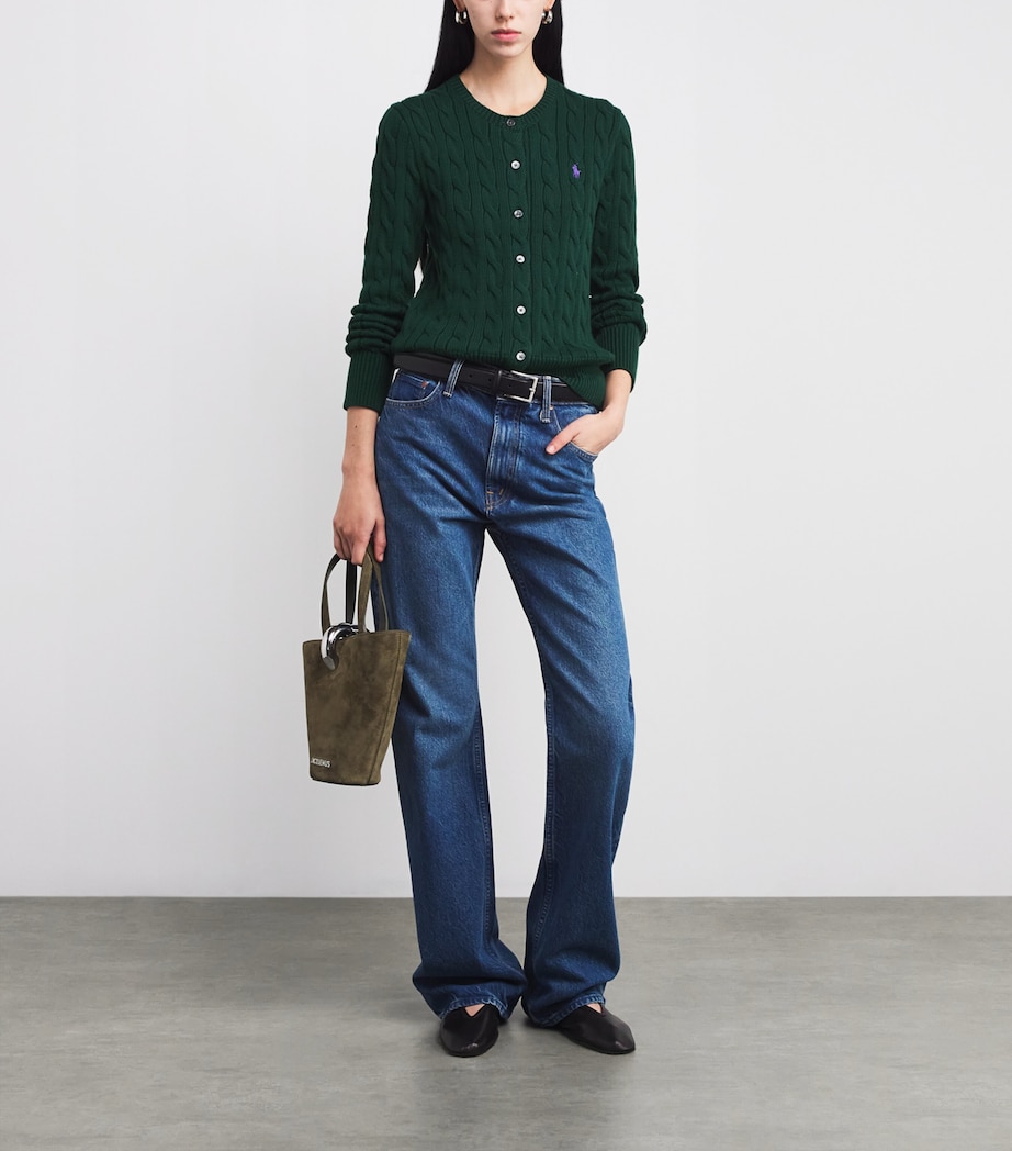 Cotton Cable-Knit Cardigan MOSS AGATE Image 2