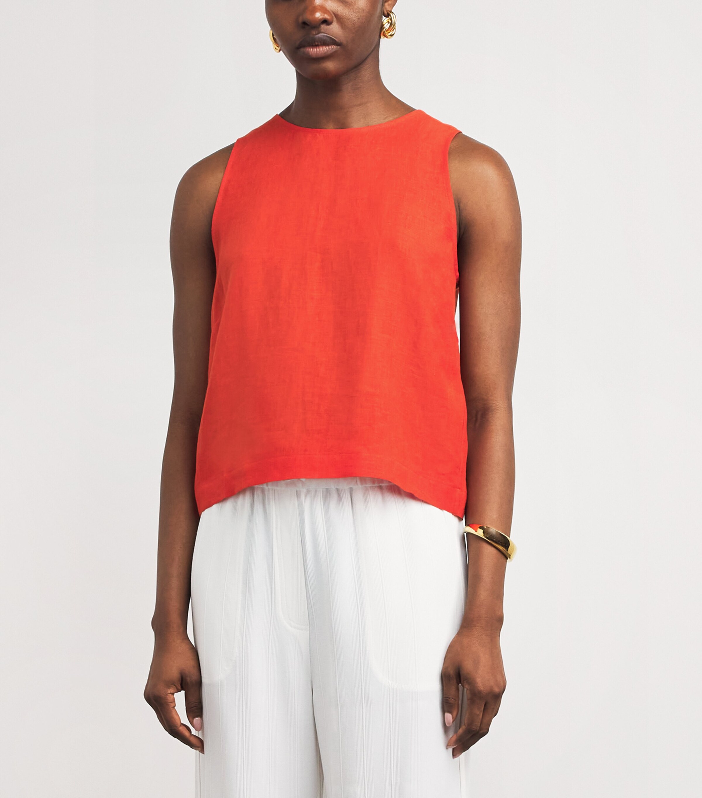 Eres Womens Linen Sleeveless Ravie Blouse Rooibos Image 4