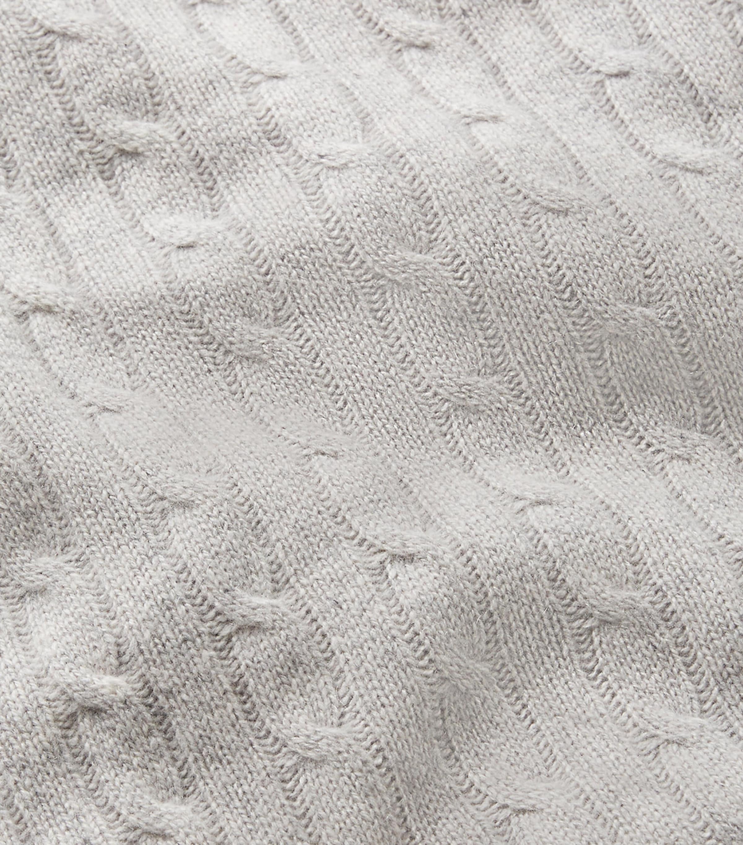 Cashmere Cable-Knit Throw (60cm x 60cm) HEATHER GREY Image 2