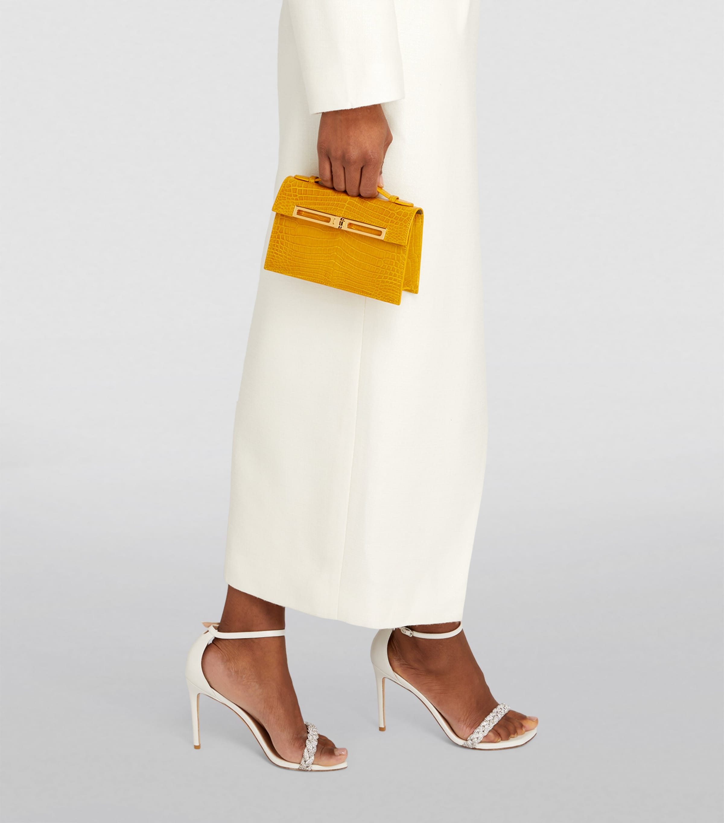 Mini Crocodile Emma Top-Handle Bag SOLEIL SHINY Image 4