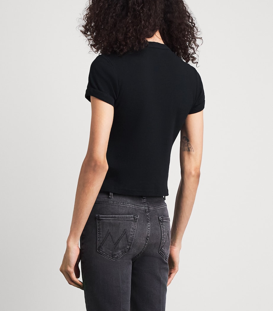 MOTHER Womens Cotton Itty Bitty Ringer T-Shirt Black Blk Image 5
