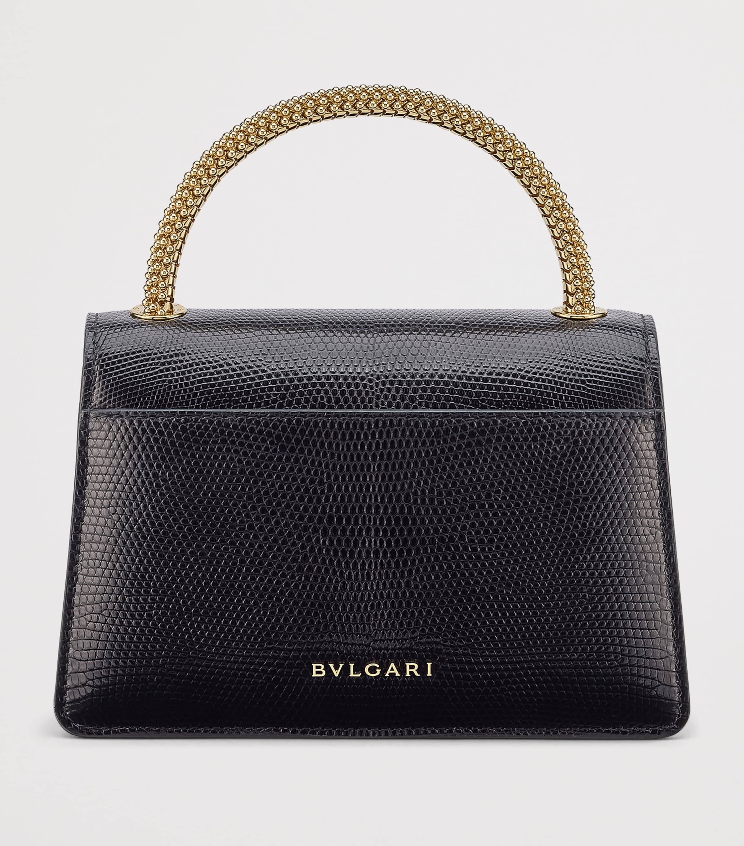 Mini Lizard Leather Serpenti Pallini Top-Handle Bag BLACK Image 2