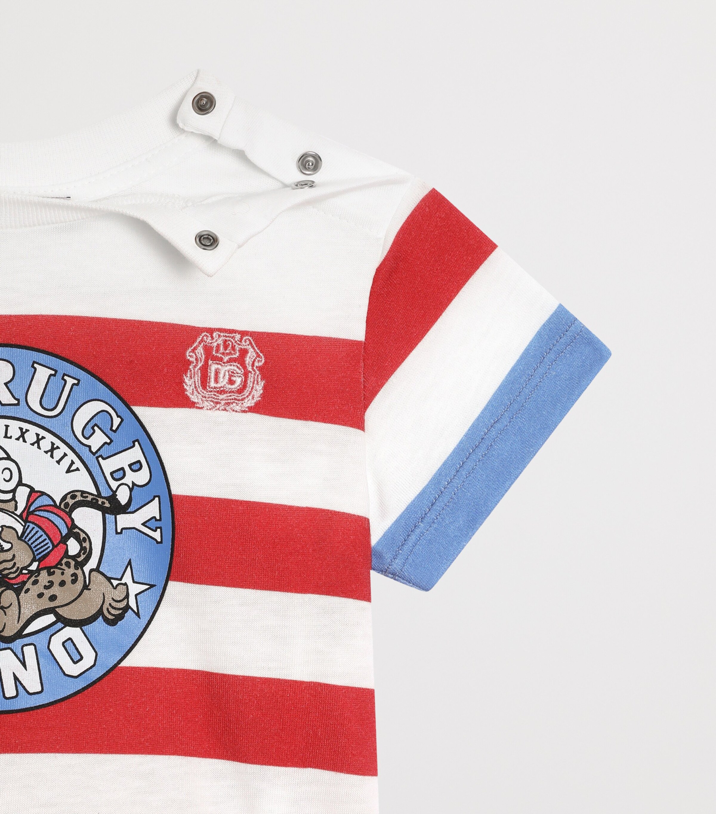 Dolce&Gabbana Kids Cotton Graphic T-Shirt (3-30 Months) Righe Bco/ross Image 3