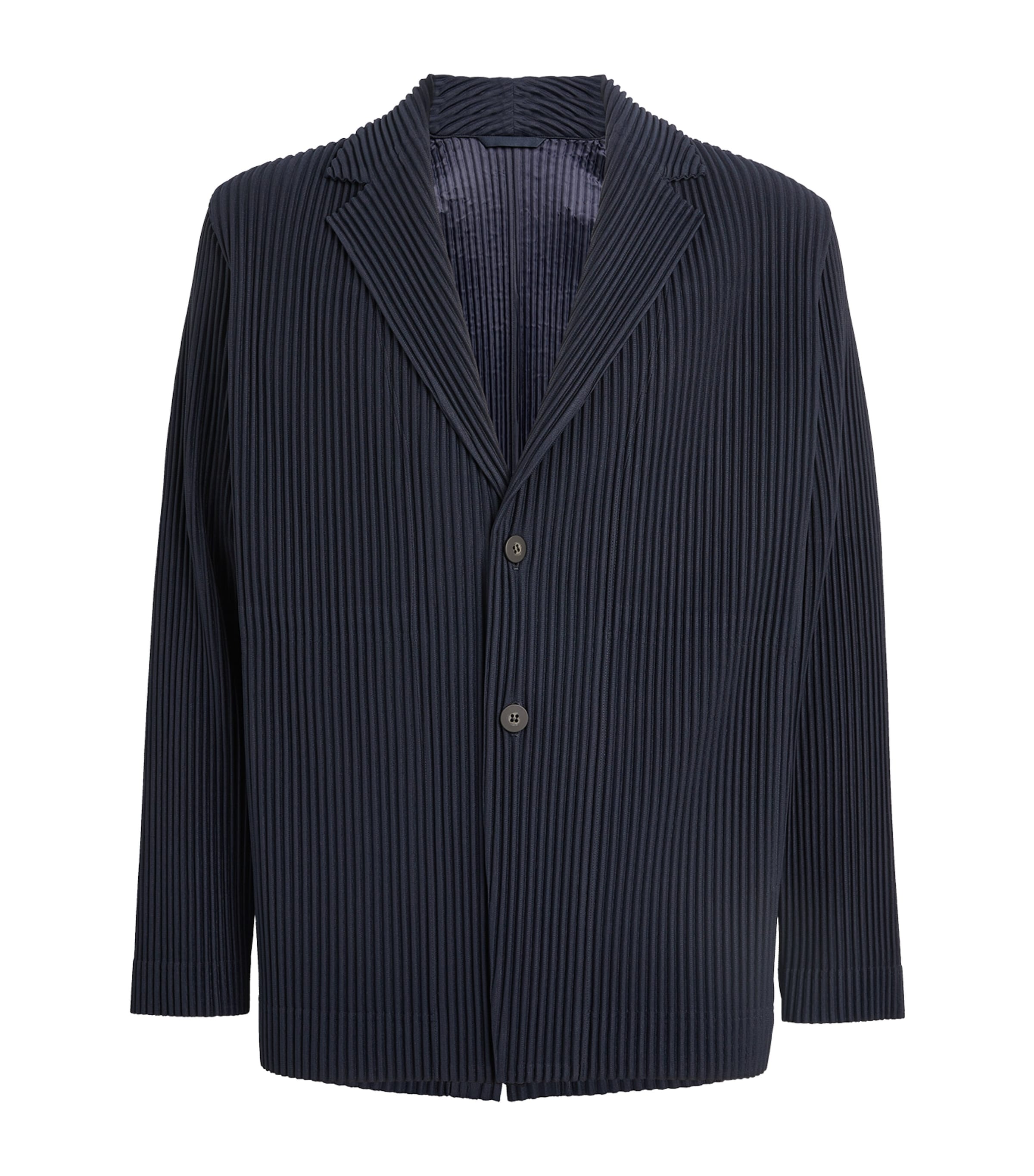 Shop Issey Miyake Pleated Basics Blazer In Navy
