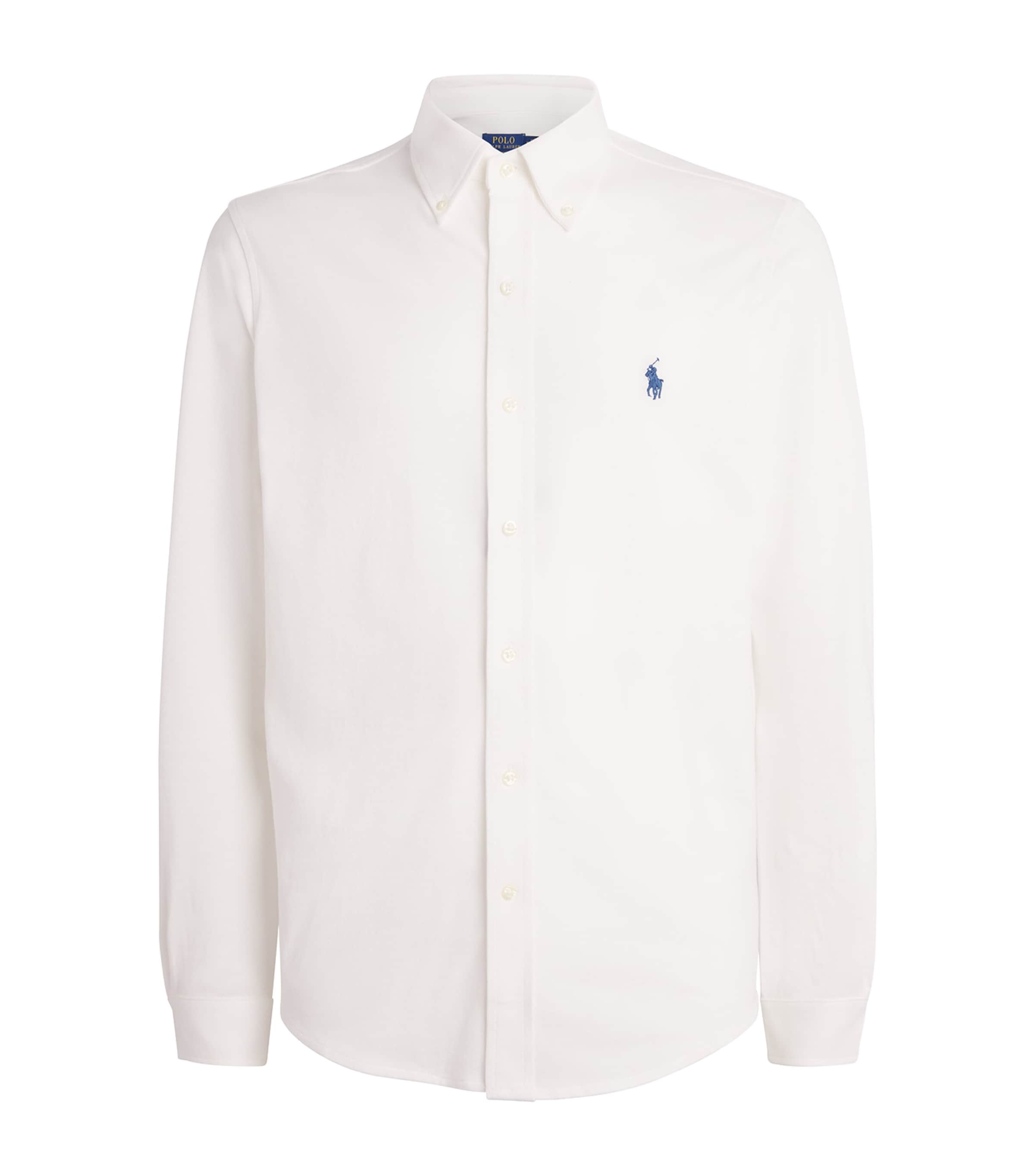 Cotton Textured Polo Shirt WHITE Image 1