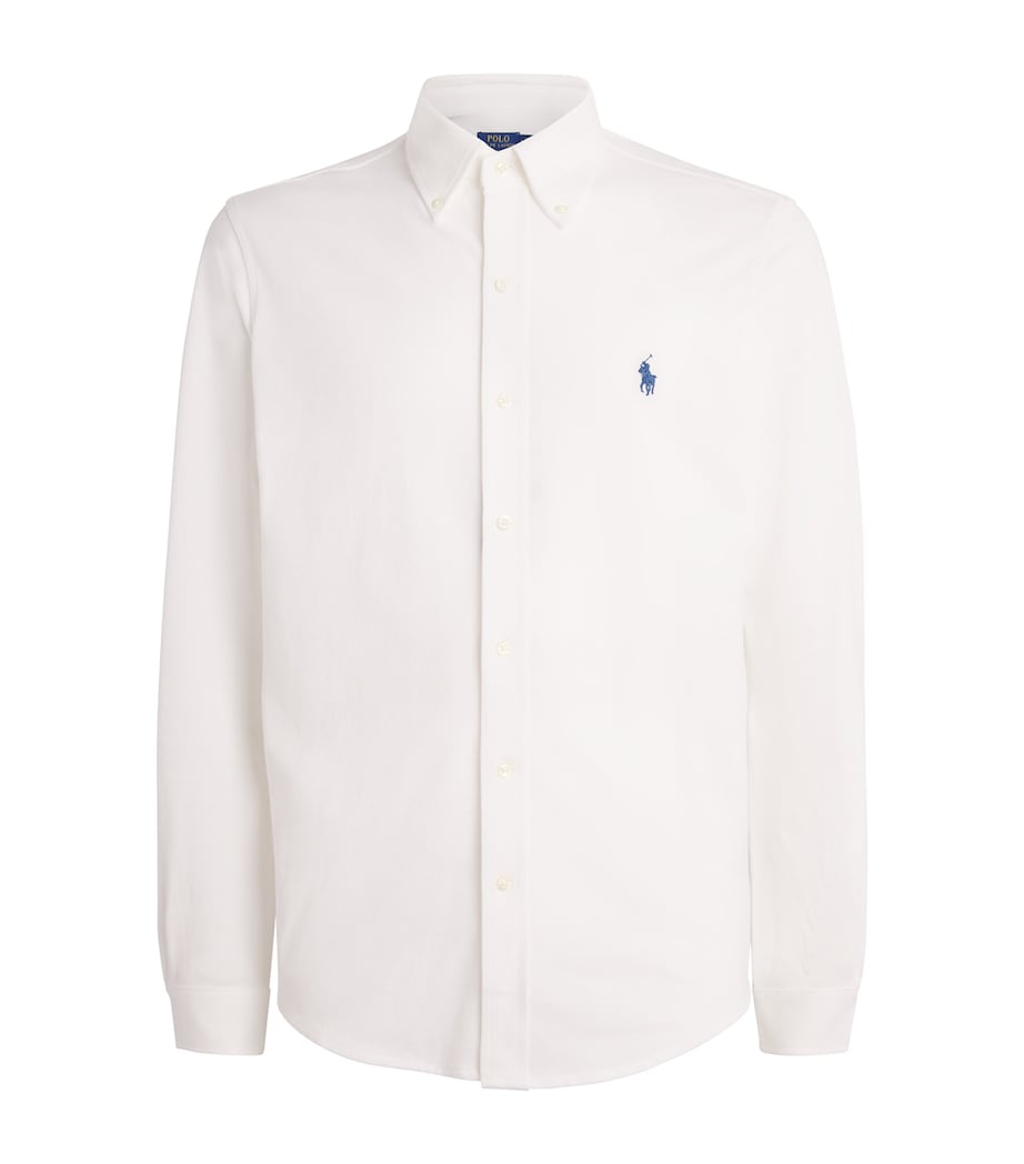 Cotton Textured Polo Shirt WHITE Image 1