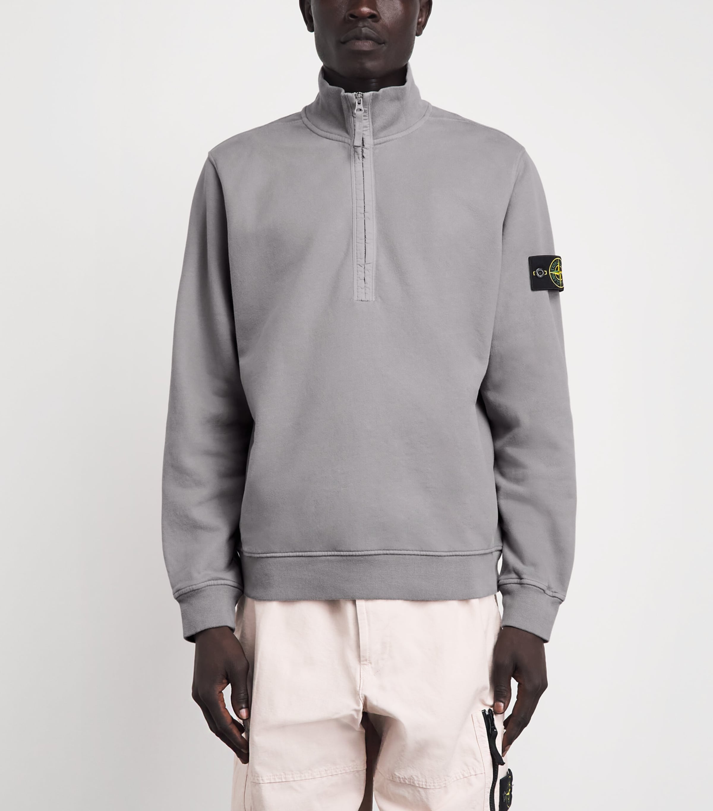 Stone Island Mens Organic Cotton Half-Zip Sweater Image 4