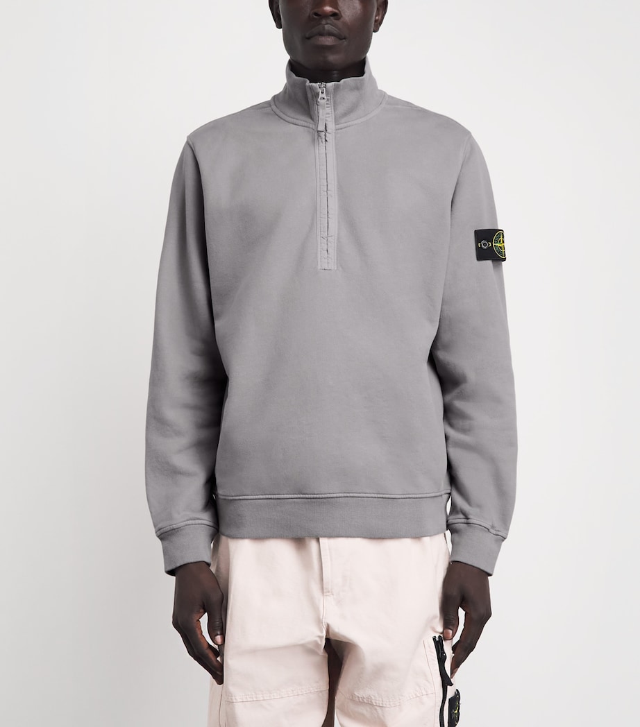 Stone Island Mens Organic Cotton Half-Zip Sweater Image 4