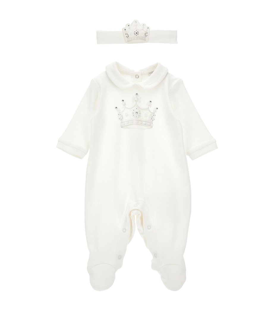 Organic Cotton Princess All-In-One and Headband Set (1-9 Months) PANNA Image 1