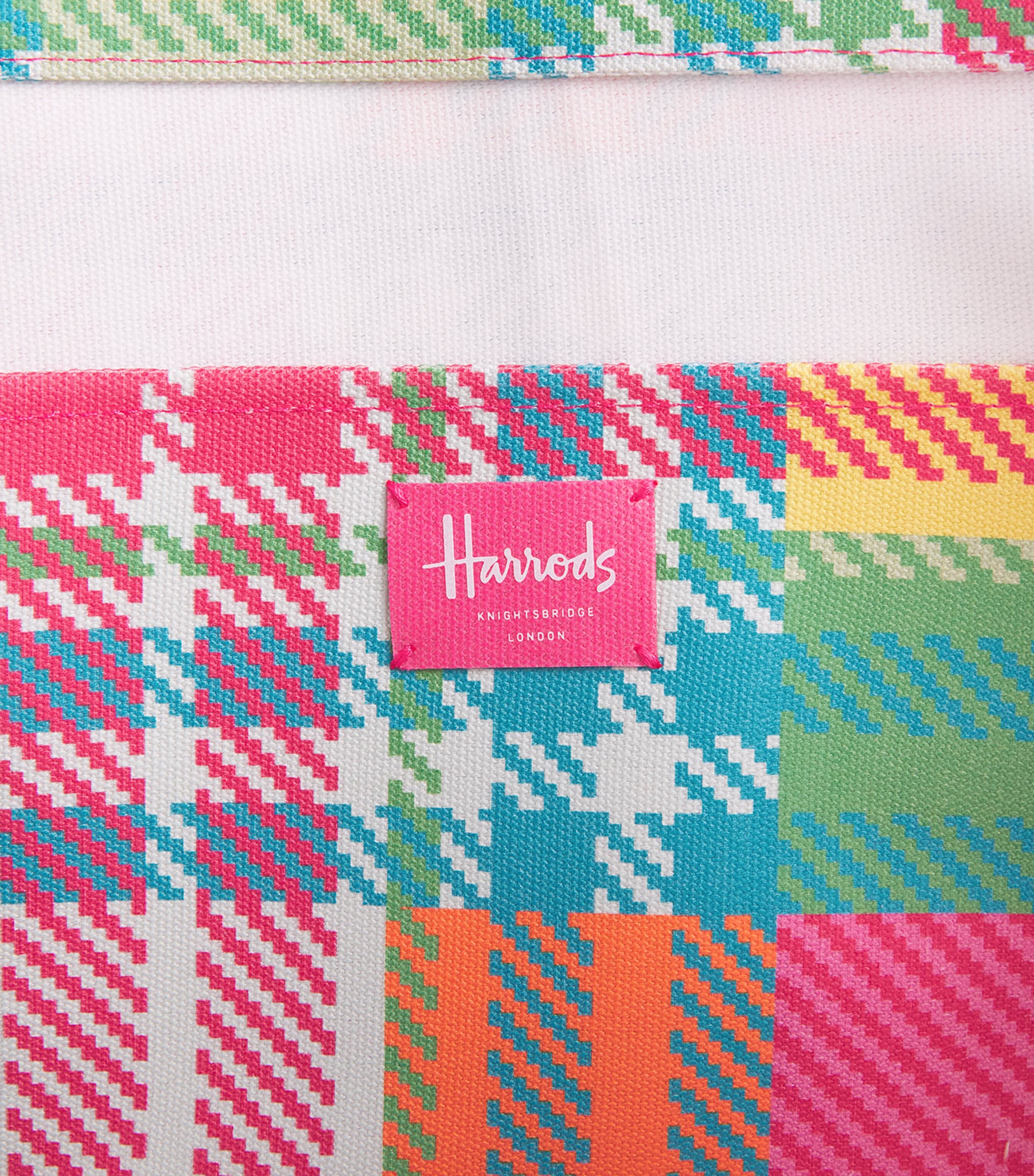 Harrods Large Madras Check Tote Bag Image 4